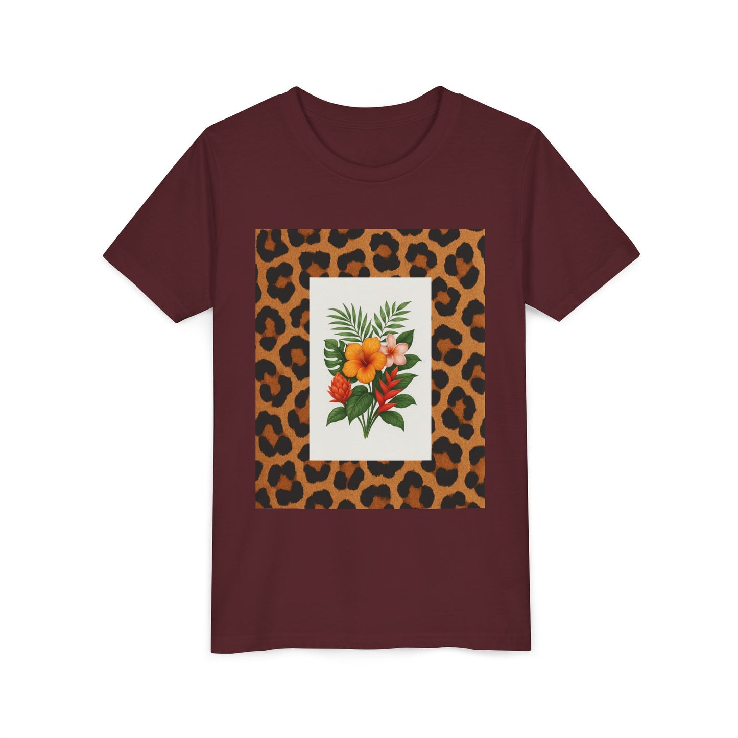 Copy of Tropical Leopard Print T-Shirt, Unisex Tee, Floral Graphic Shirt, Casual Wear, Summer Outfit, Gift for Nature Lovers