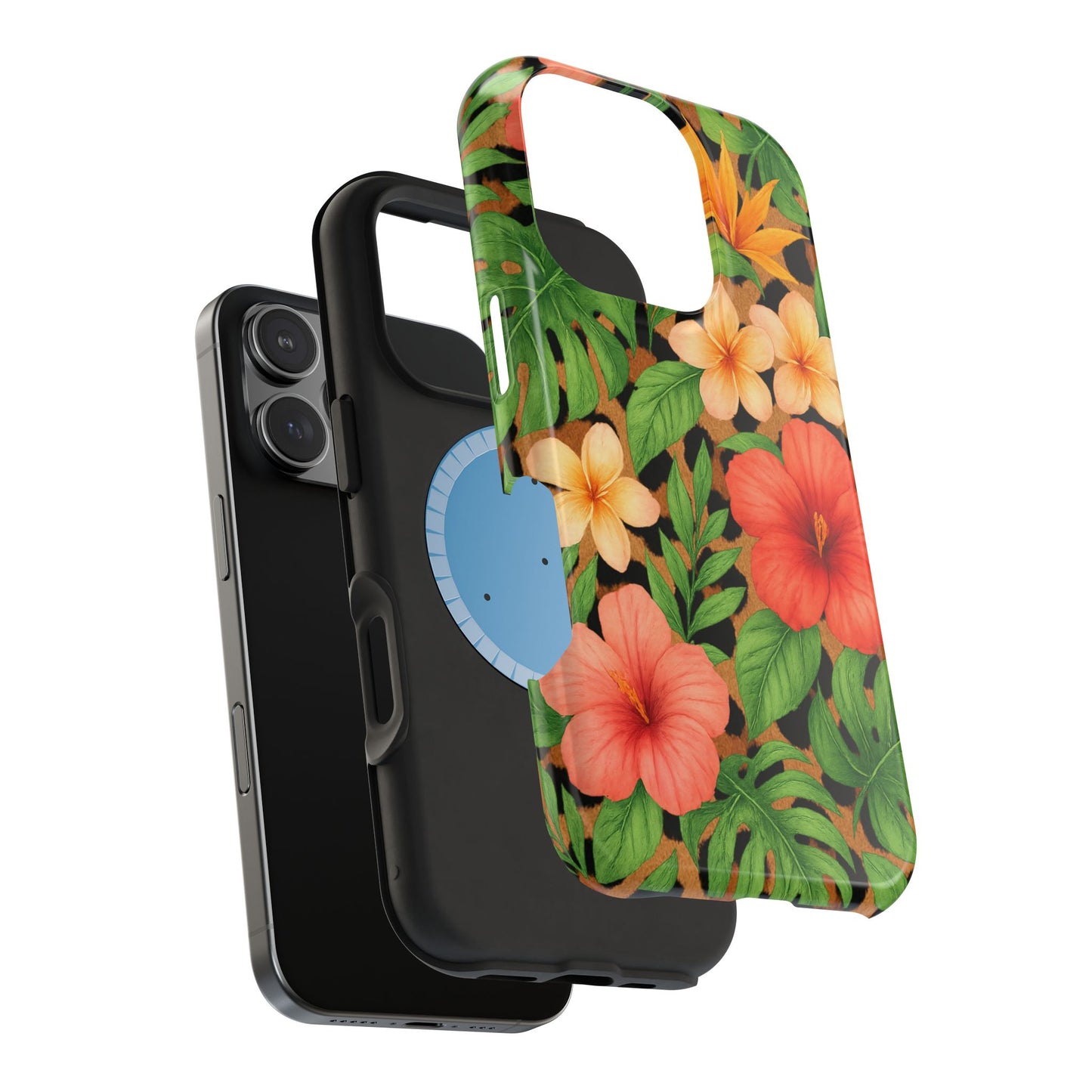 Tropical Floral Phone Case, Magnetic Tough Case for Summer Vibes, Gift for Nature Lovers, Phone Accessory for Travel, Tropical Decor