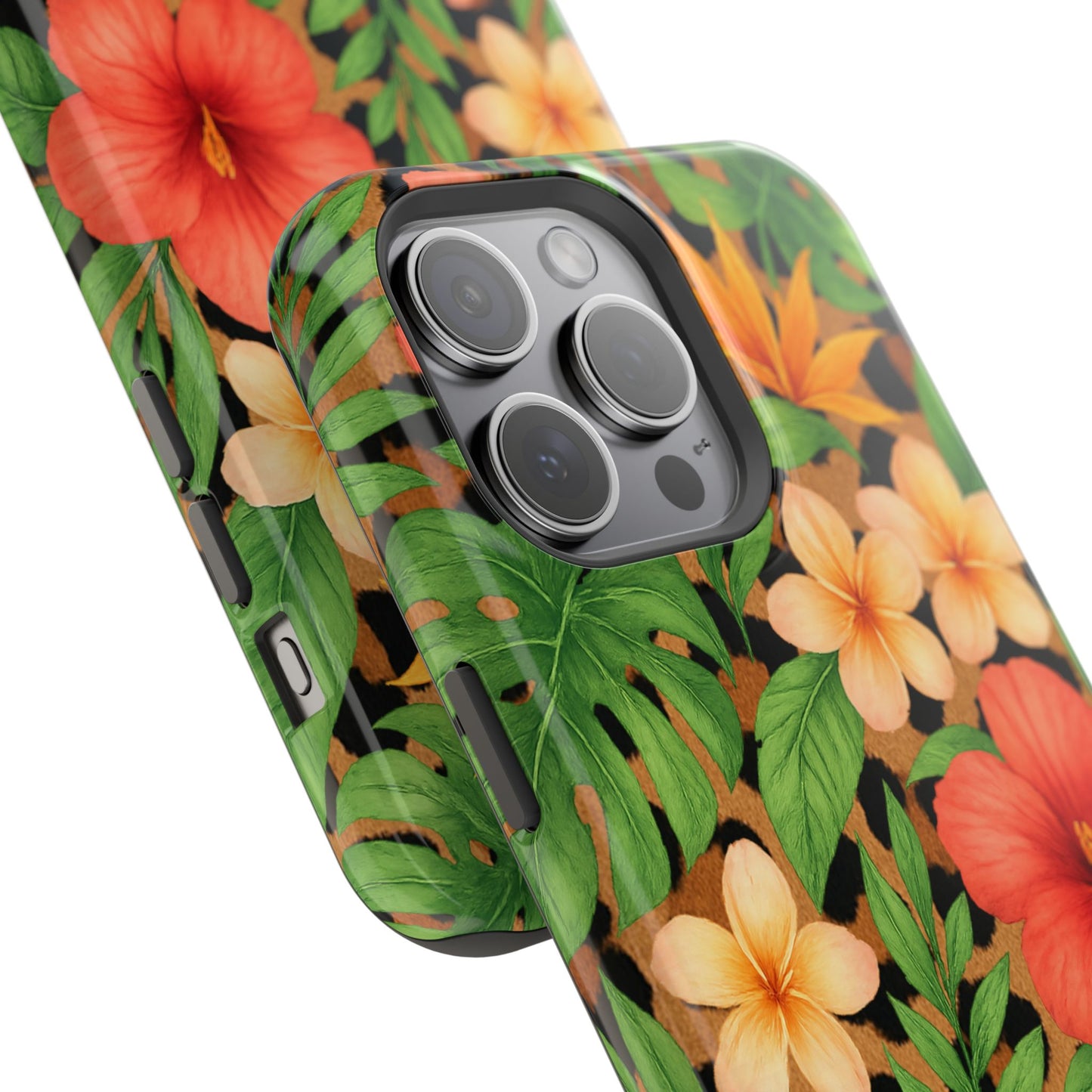 Tropical Floral Phone Case, Magnetic Tough Case for Summer Vibes, Gift for Nature Lovers, Phone Accessory for Travel, Tropical Decor