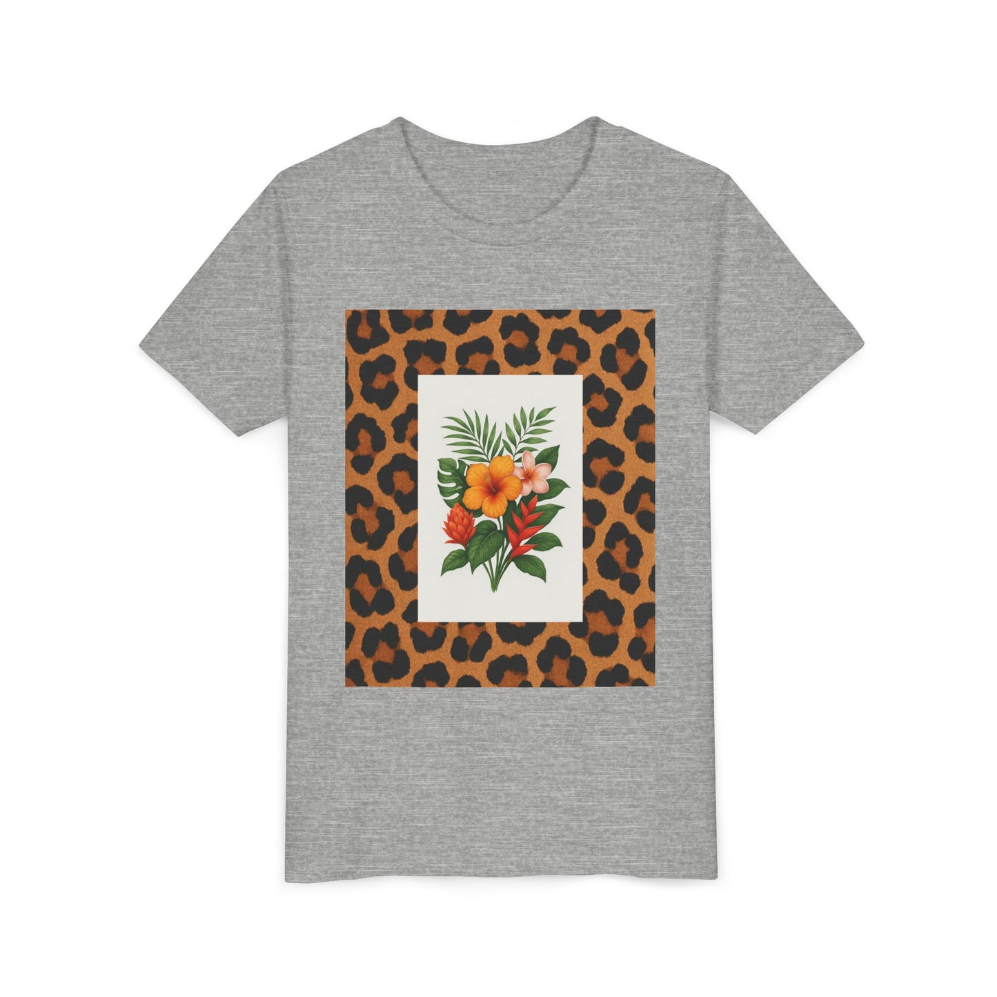 Copy of Tropical Leopard Print T-Shirt, Unisex Tee, Floral Graphic Shirt, Casual Wear, Summer Outfit, Gift for Nature Lovers