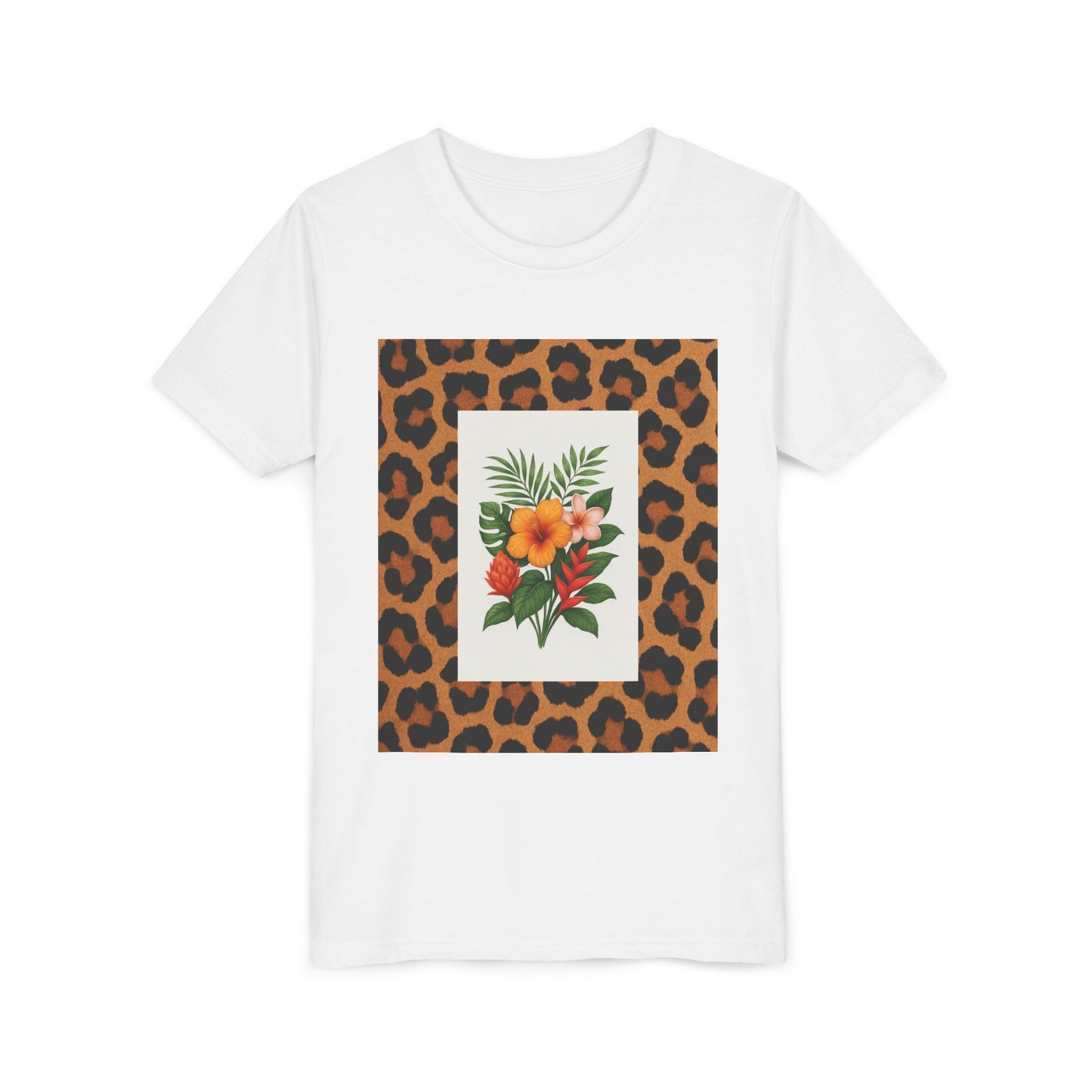Copy of Tropical Leopard Print T-Shirt, Unisex Tee, Floral Graphic Shirt, Casual Wear, Summer Outfit, Gift for Nature Lovers