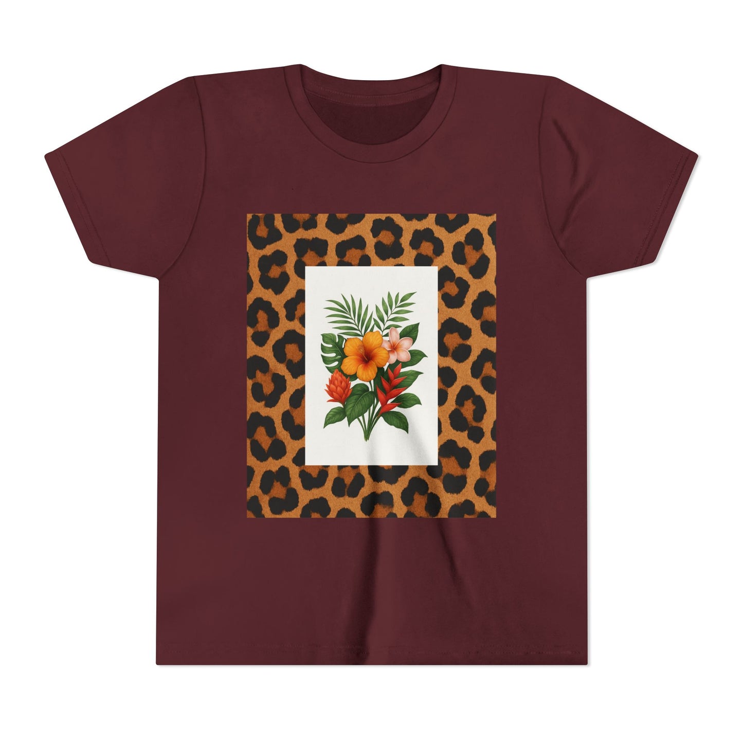 Copy of Tropical Leopard Print T-Shirt, Unisex Tee, Floral Graphic Shirt, Casual Wear, Summer Outfit, Gift for Nature Lovers