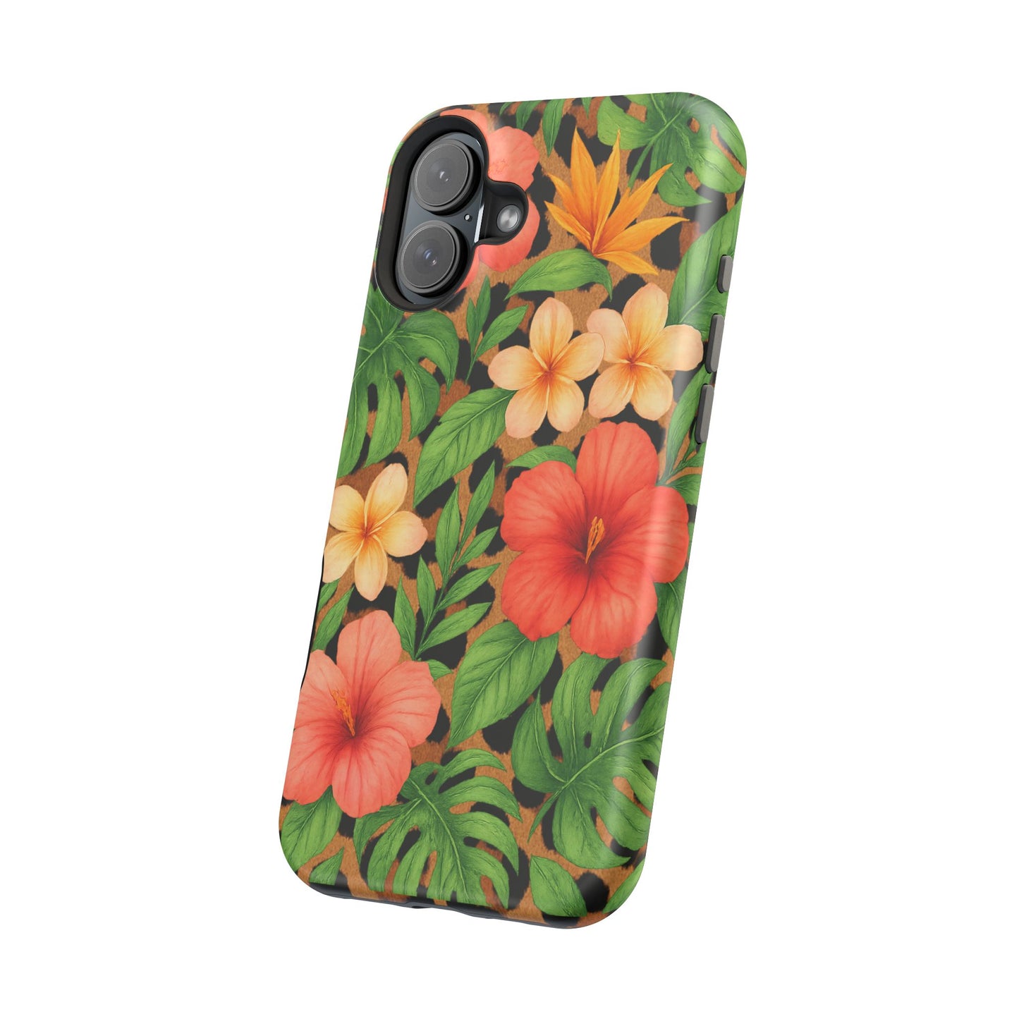 Tropical Floral Phone Case, Magnetic Tough Case for Summer Vibes, Gift for Nature Lovers, Phone Accessory for Travel, Tropical Decor