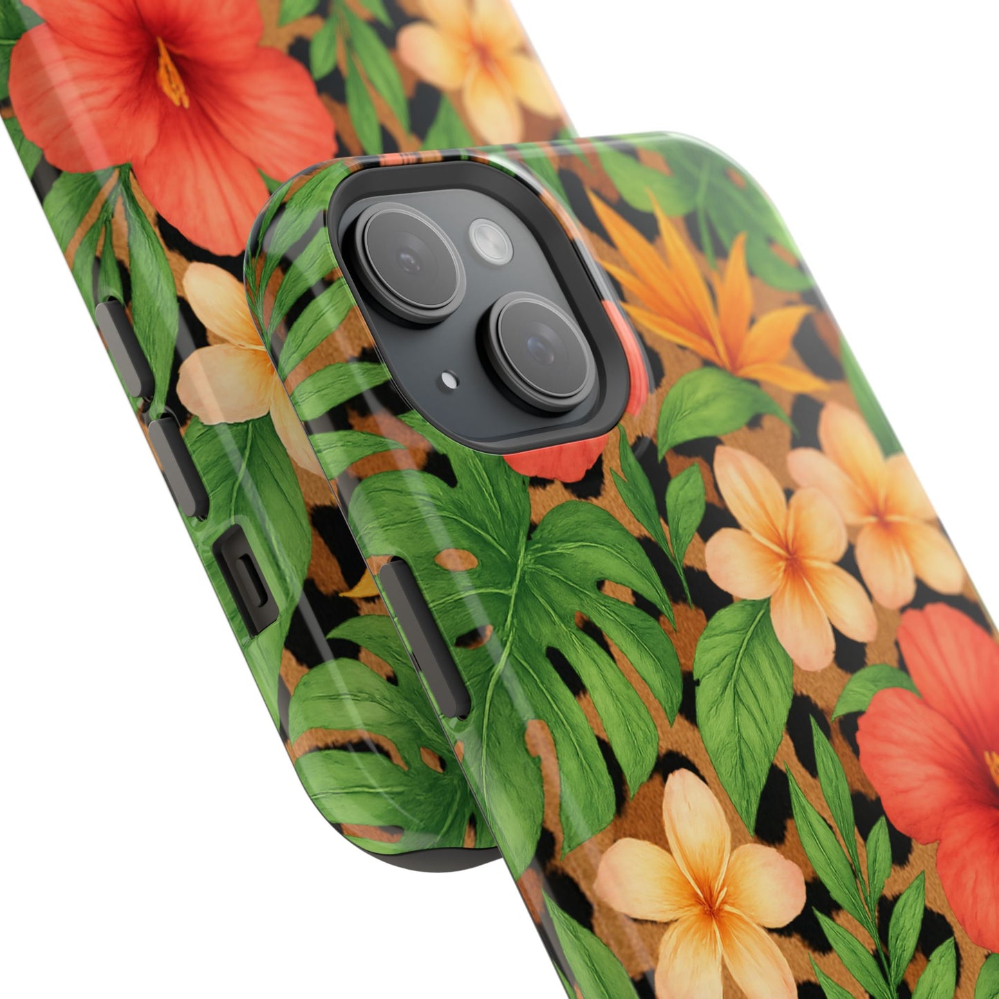 Tropical Floral Phone Case, Magnetic Tough Case for Summer Vibes, Gift for Nature Lovers, Phone Accessory for Travel, Tropical Decor