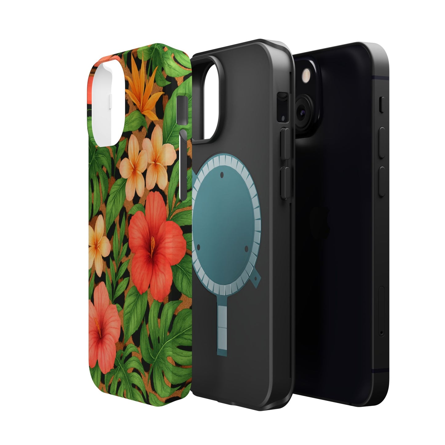 Tropical Floral Phone Case, Magnetic Tough Case for Summer Vibes, Gift for Nature Lovers, Phone Accessory for Travel, Tropical Decor