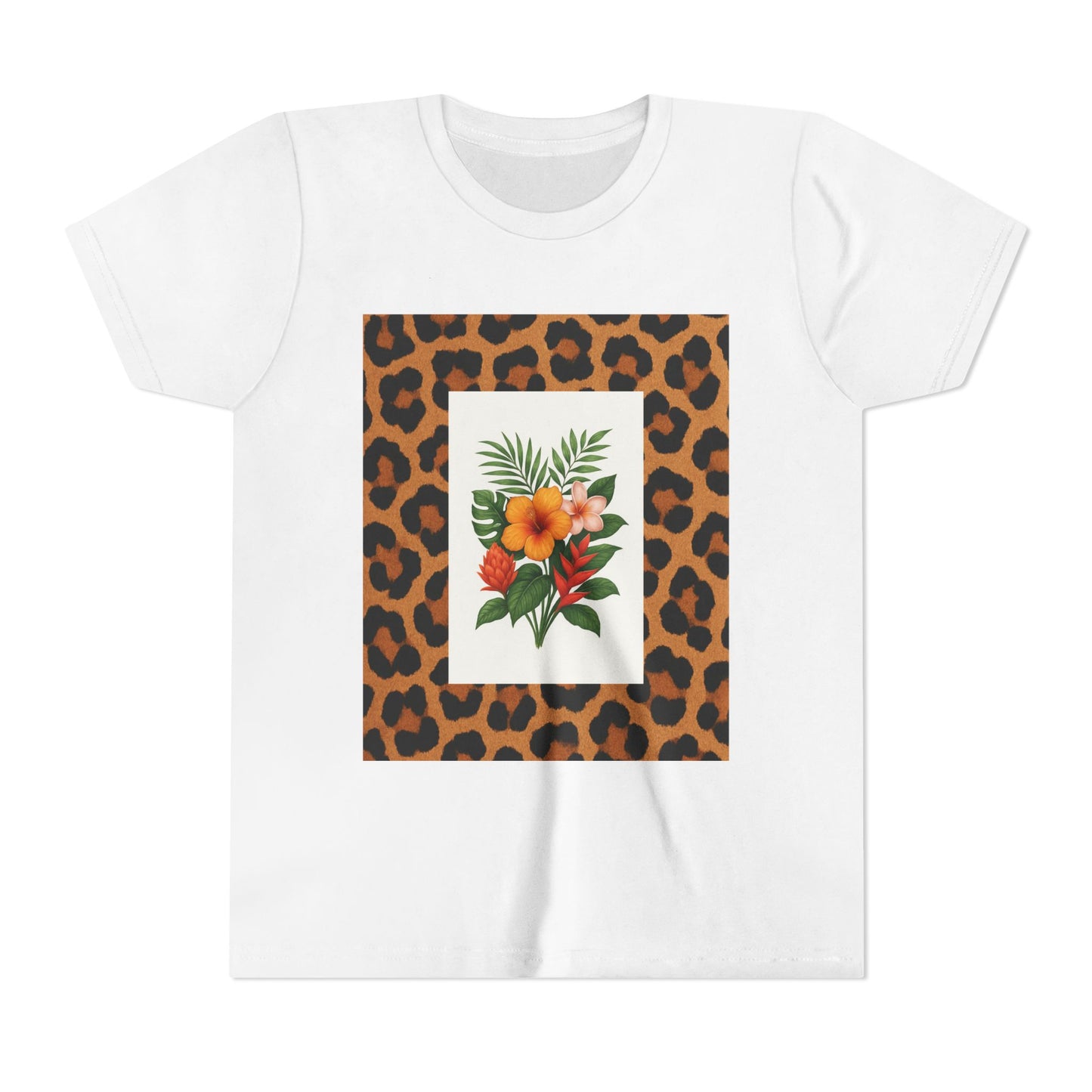 Copy of Tropical Leopard Print T-Shirt, Unisex Tee, Floral Graphic Shirt, Casual Wear, Summer Outfit, Gift for Nature Lovers