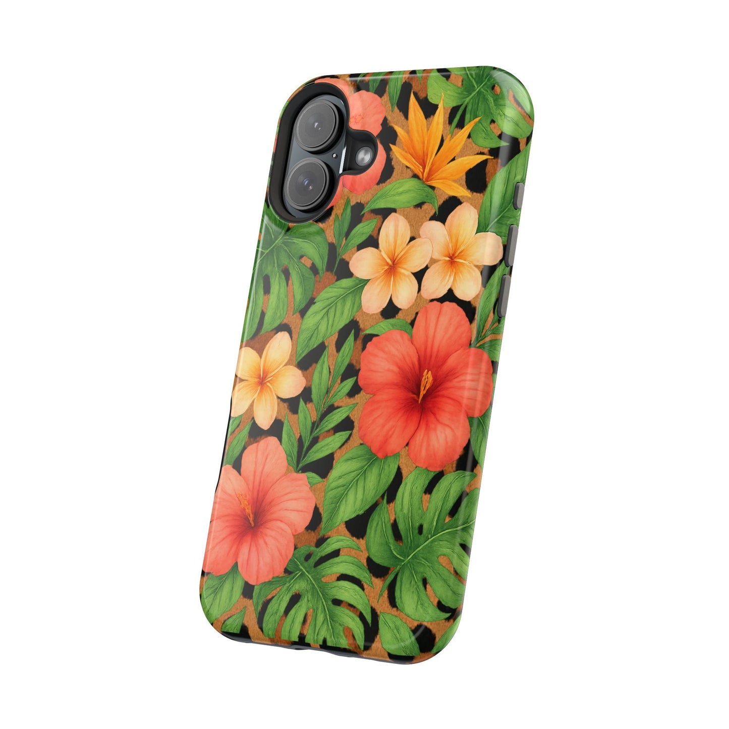 Tropical Floral Phone Case, Magnetic Tough Case for Summer Vibes, Gift for Nature Lovers, Phone Accessory for Travel, Tropical Decor