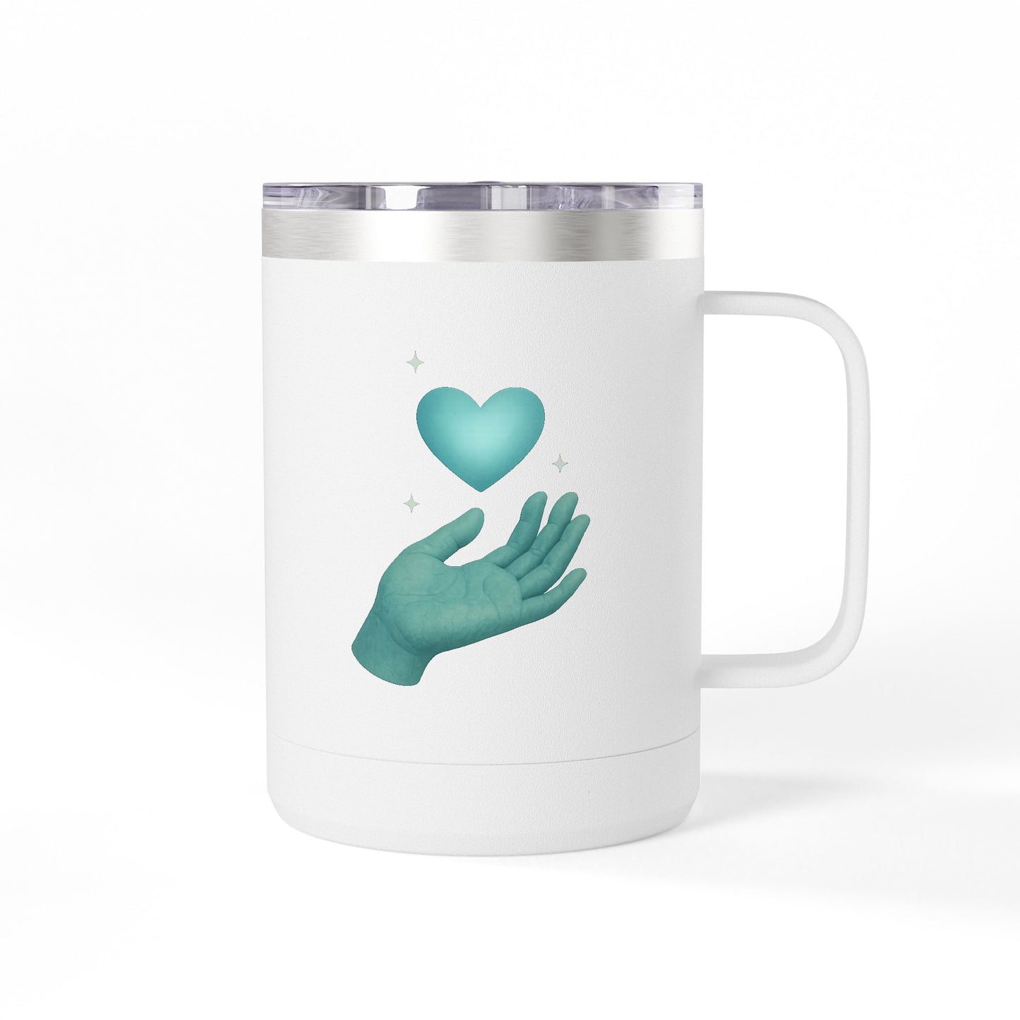 Heartwarming Coffee Mug Tumbler, Perfect for Gift, Inspirational Drinkware, Cozy Vibes, Hand-Illustrated Design, Everyday Use