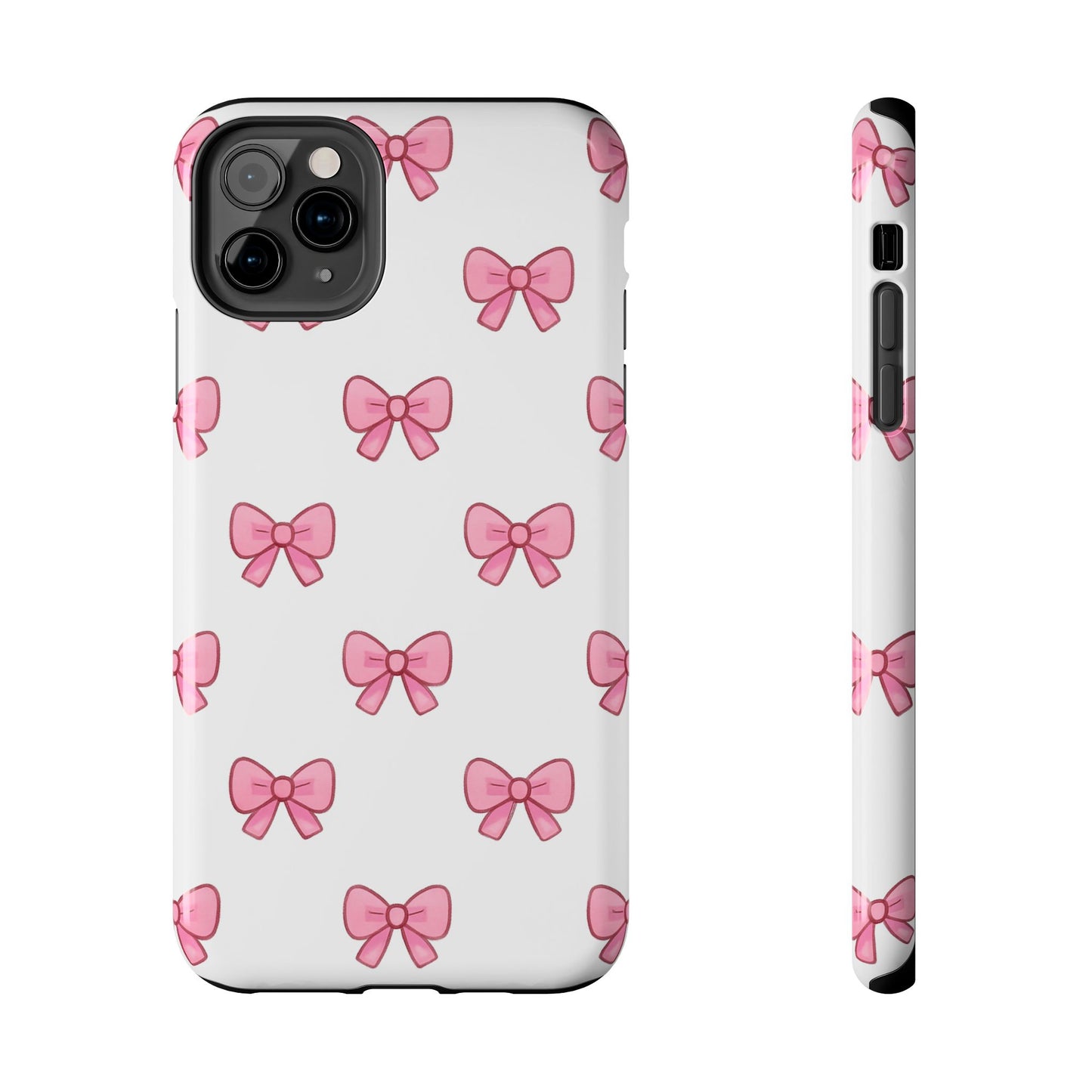Cute Pink Bow Phone Cases, Tough Phone Cases for Girls, Stylish Phone Covers, Gift for Birthday or Special Occasion, Fashion Accessories
