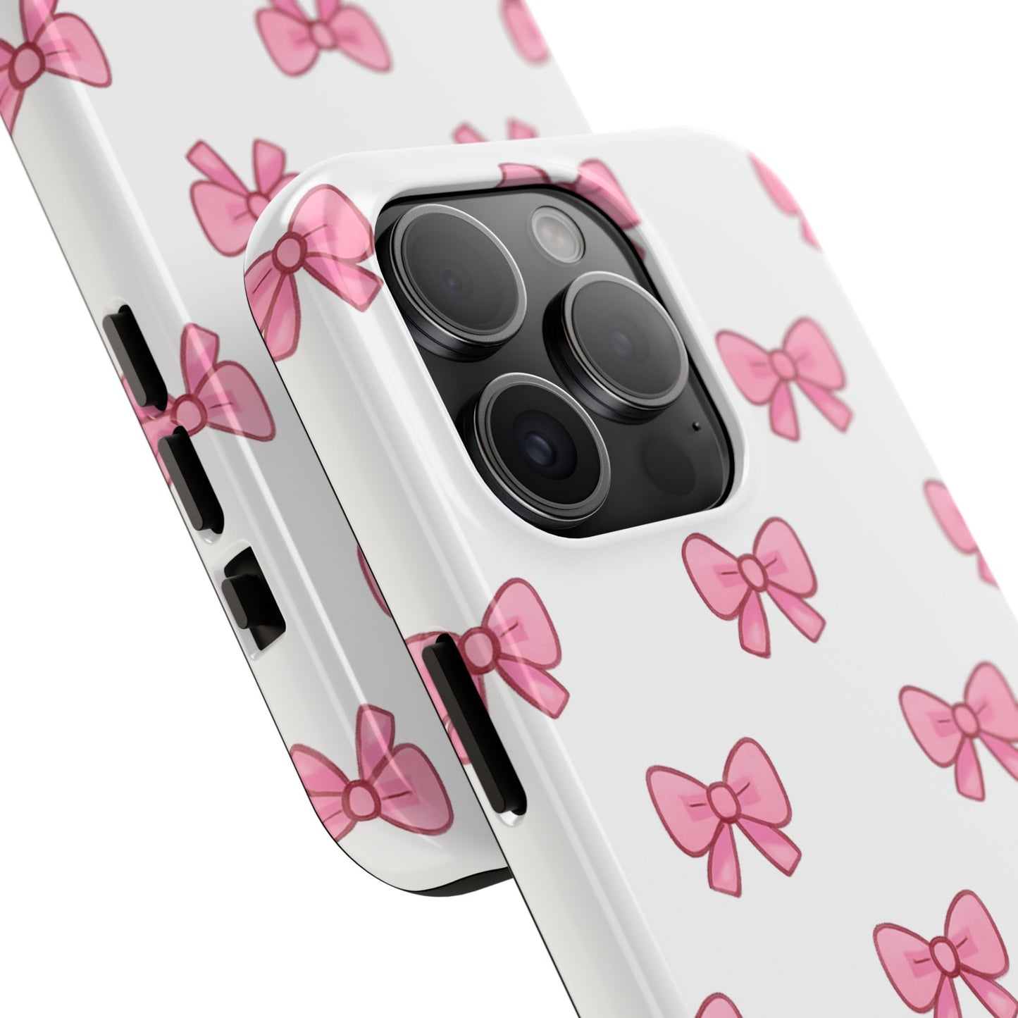 Cute Pink Bow Phone Cases, Tough Phone Cases for Girls, Stylish Phone Covers, Gift for Birthday or Special Occasion, Fashion Accessories