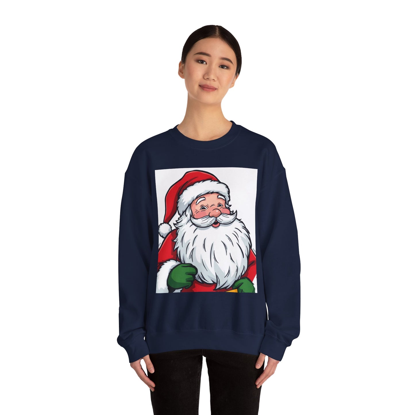 Santa Claus Graphic Sweatshirt - Vintage Merry Christmas Crewneck