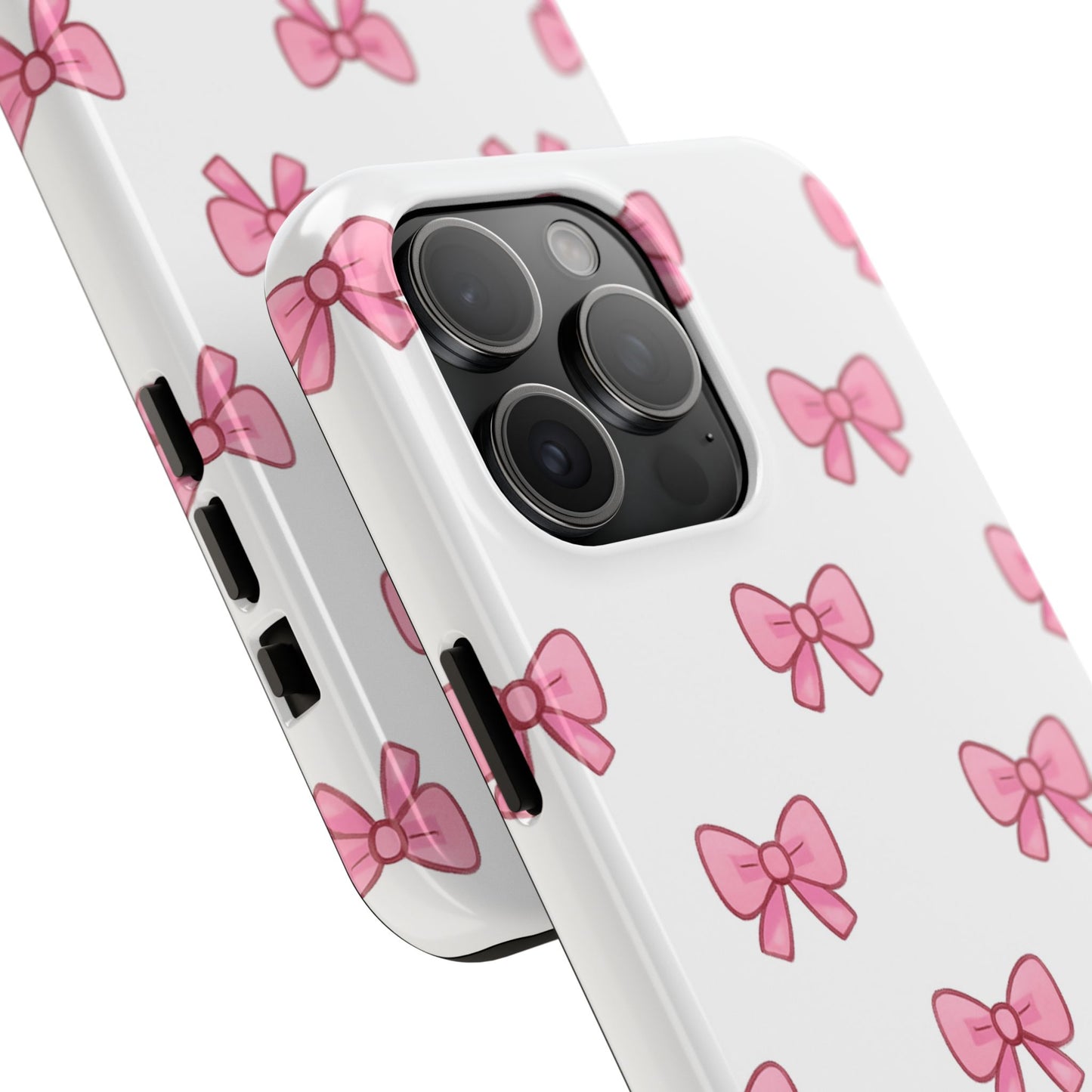 Cute Pink Bow Phone Cases, Tough Phone Cases for Girls, Stylish Phone Covers, Gift for Birthday or Special Occasion, Fashion Accessories