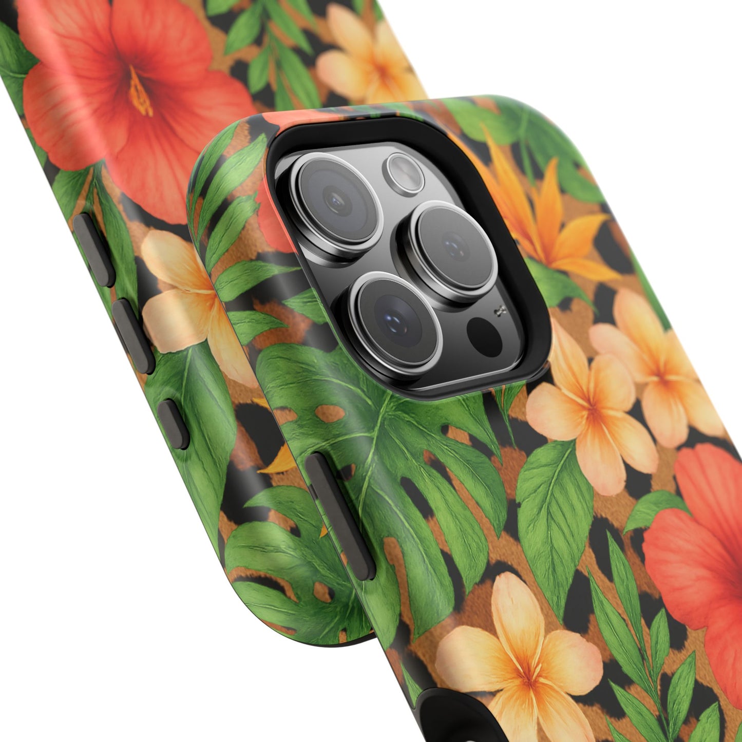 Tropical Floral Phone Case, Magnetic Tough Case for Summer Vibes, Gift for Nature Lovers, Phone Accessory for Travel, Tropical Decor