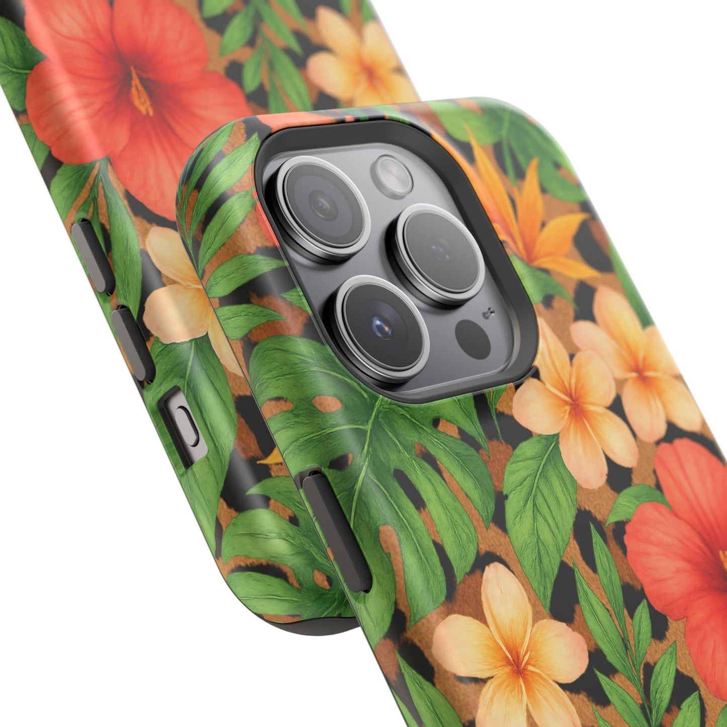 Tropical Floral Phone Case, Magnetic Tough Case for Summer Vibes, Gift for Nature Lovers, Phone Accessory for Travel, Tropical Decor