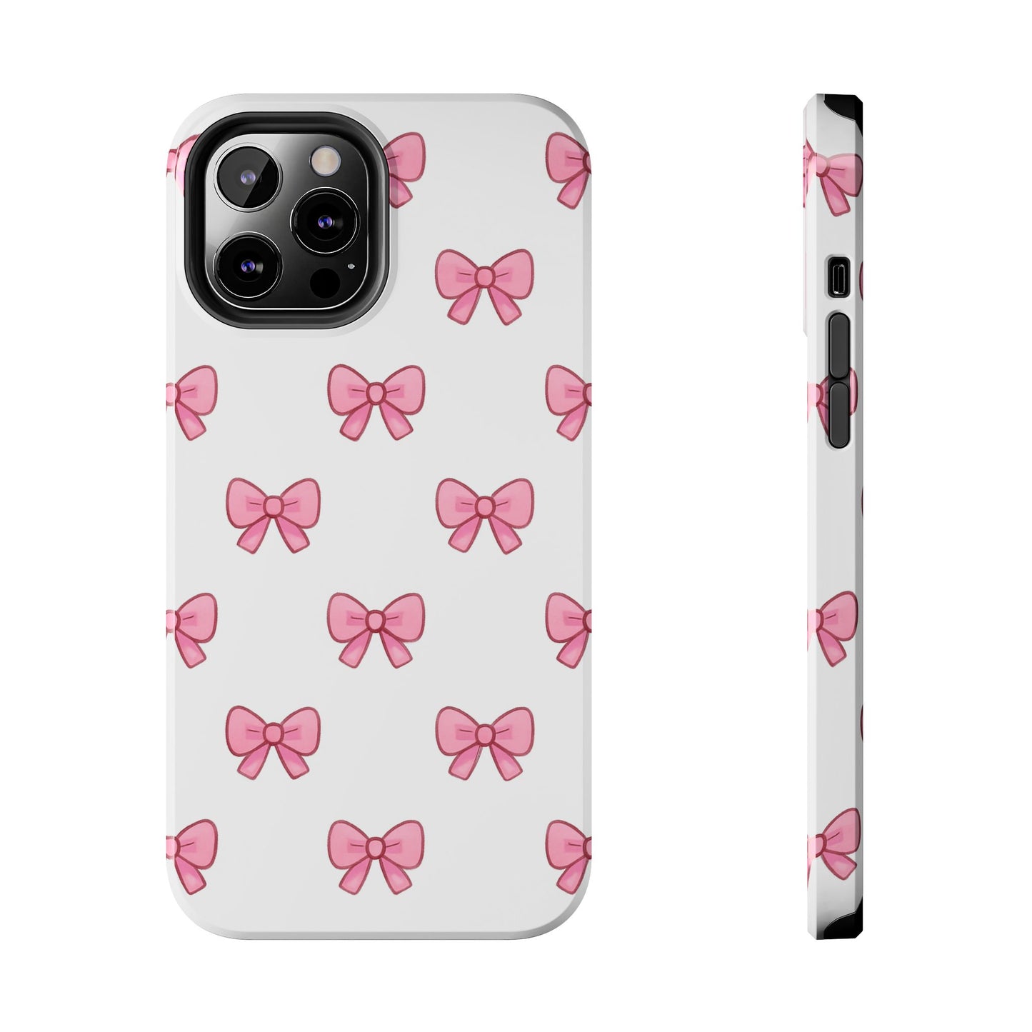 Cute Pink Bow Phone Cases, Tough Phone Cases for Girls, Stylish Phone Covers, Gift for Birthday or Special Occasion, Fashion Accessories