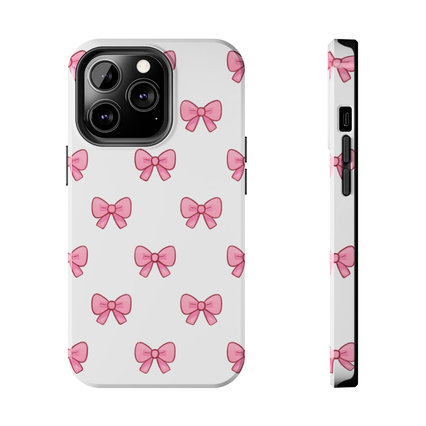 Cute Pink Bow Phone Cases, Tough Phone Cases for Girls, Stylish Phone Covers, Gift for Birthday or Special Occasion, Fashion Accessories