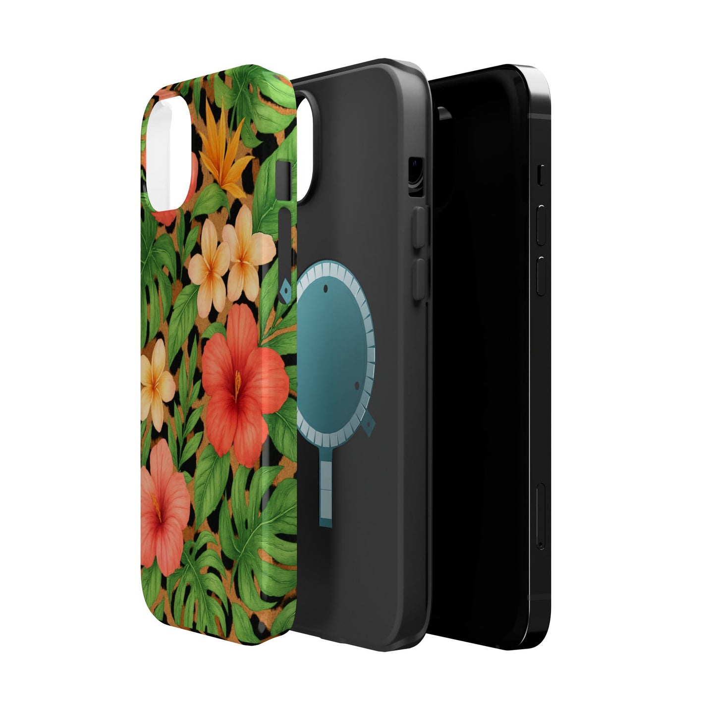 Tropical Floral Phone Case, Magnetic Tough Case for Summer Vibes, Gift for Nature Lovers, Phone Accessory for Travel, Tropical Decor
