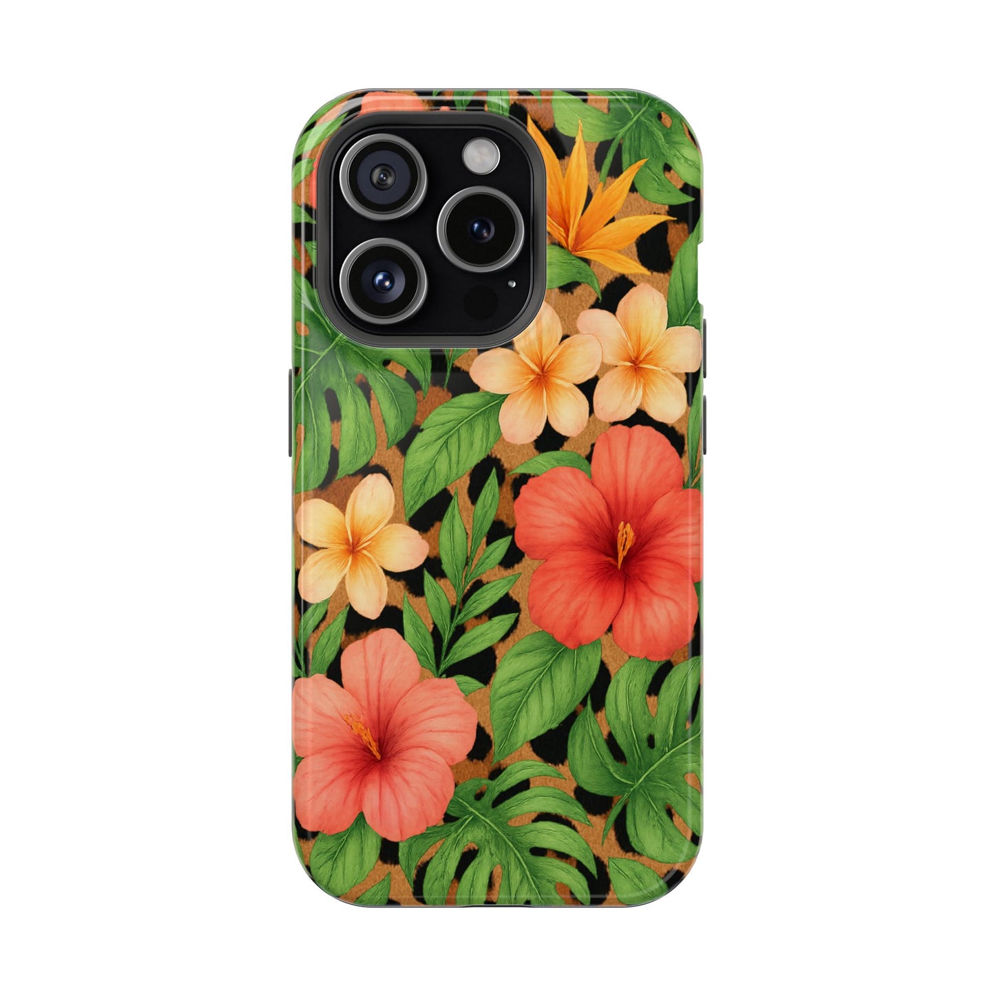 Tropical Floral Phone Case, Magnetic Tough Case for Summer Vibes, Gift for Nature Lovers, Phone Accessory for Travel, Tropical Decor