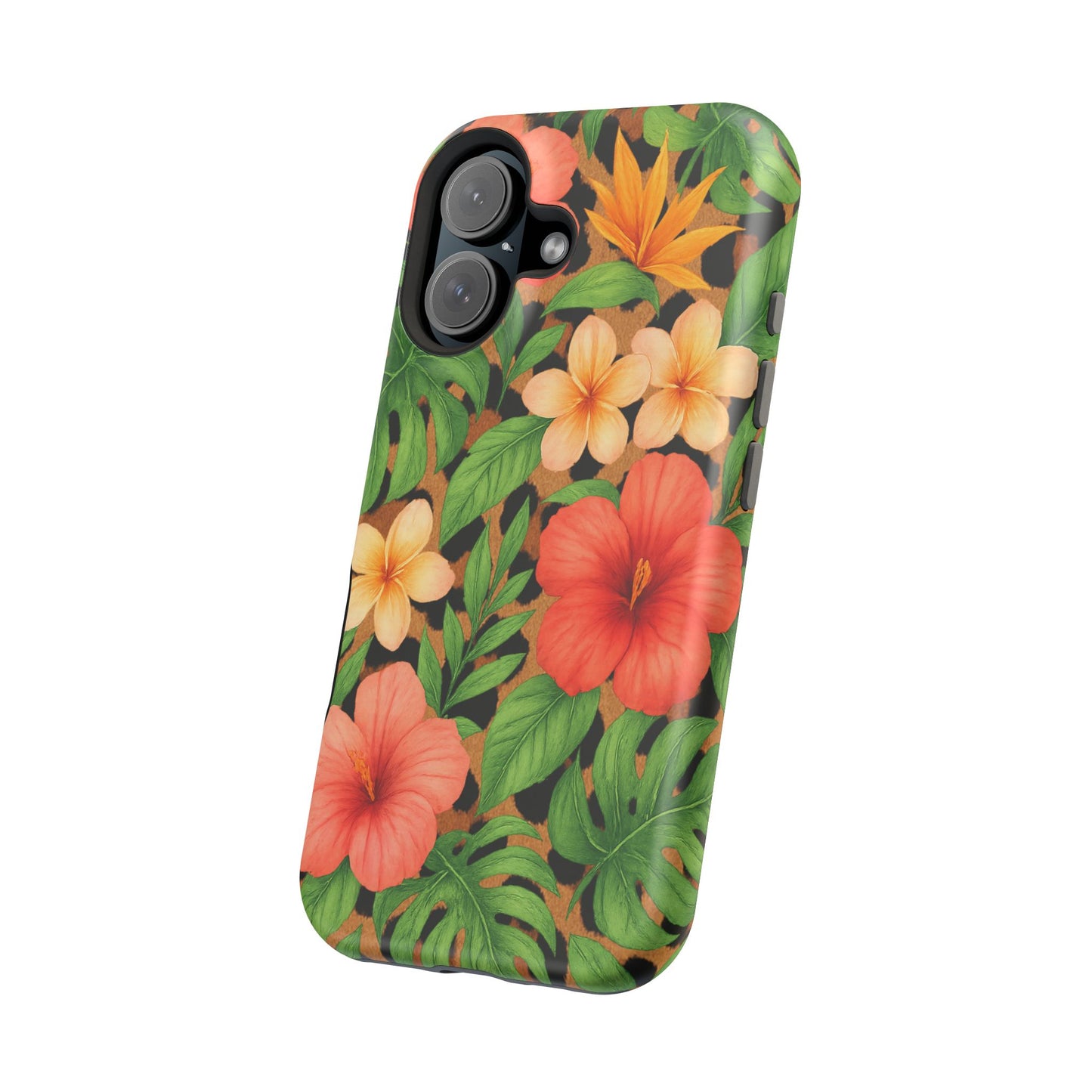 Tropical Floral Phone Case, Magnetic Tough Case for Summer Vibes, Gift for Nature Lovers, Phone Accessory for Travel, Tropical Decor