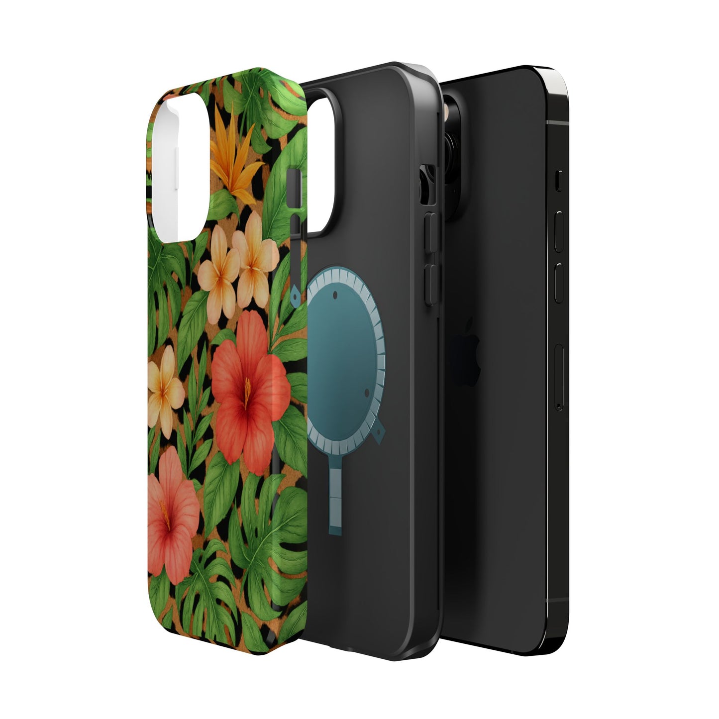 Tropical Floral Phone Case, Magnetic Tough Case for Summer Vibes, Gift for Nature Lovers, Phone Accessory for Travel, Tropical Decor