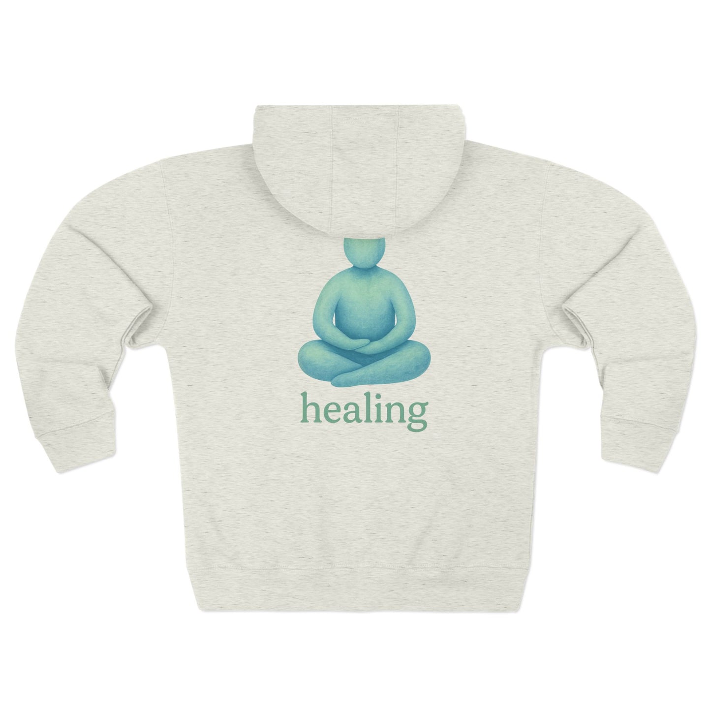 Meditative Healing Zip Hoodie, Cozy Unisex Sweatshirt for Relaxation, Mindfulness, Spiritual Gifts, Yoga Wear