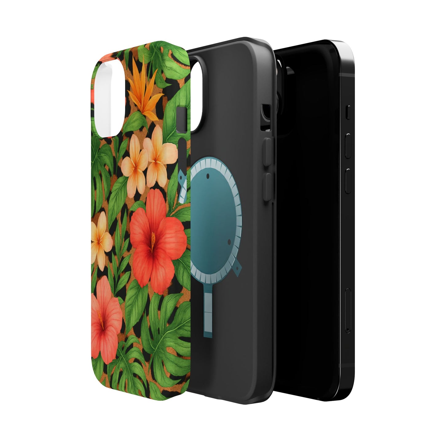 Tropical Floral Phone Case, Magnetic Tough Case for Summer Vibes, Gift for Nature Lovers, Phone Accessory for Travel, Tropical Decor