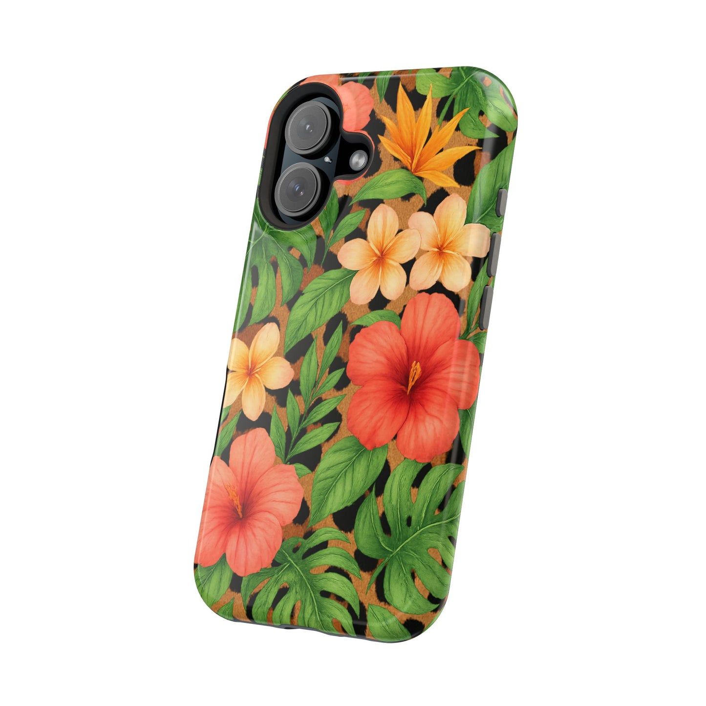 Tropical Floral Phone Case, Magnetic Tough Case for Summer Vibes, Gift for Nature Lovers, Phone Accessory for Travel, Tropical Decor