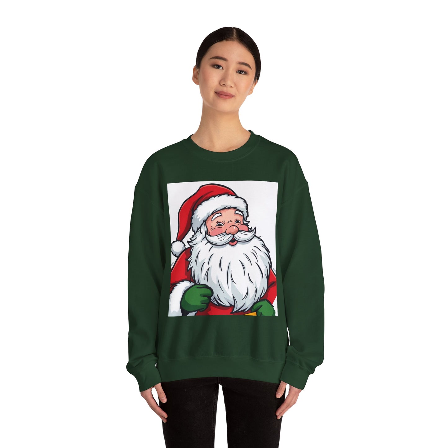 Santa Claus Graphic Sweatshirt - Vintage Merry Christmas Crewneck