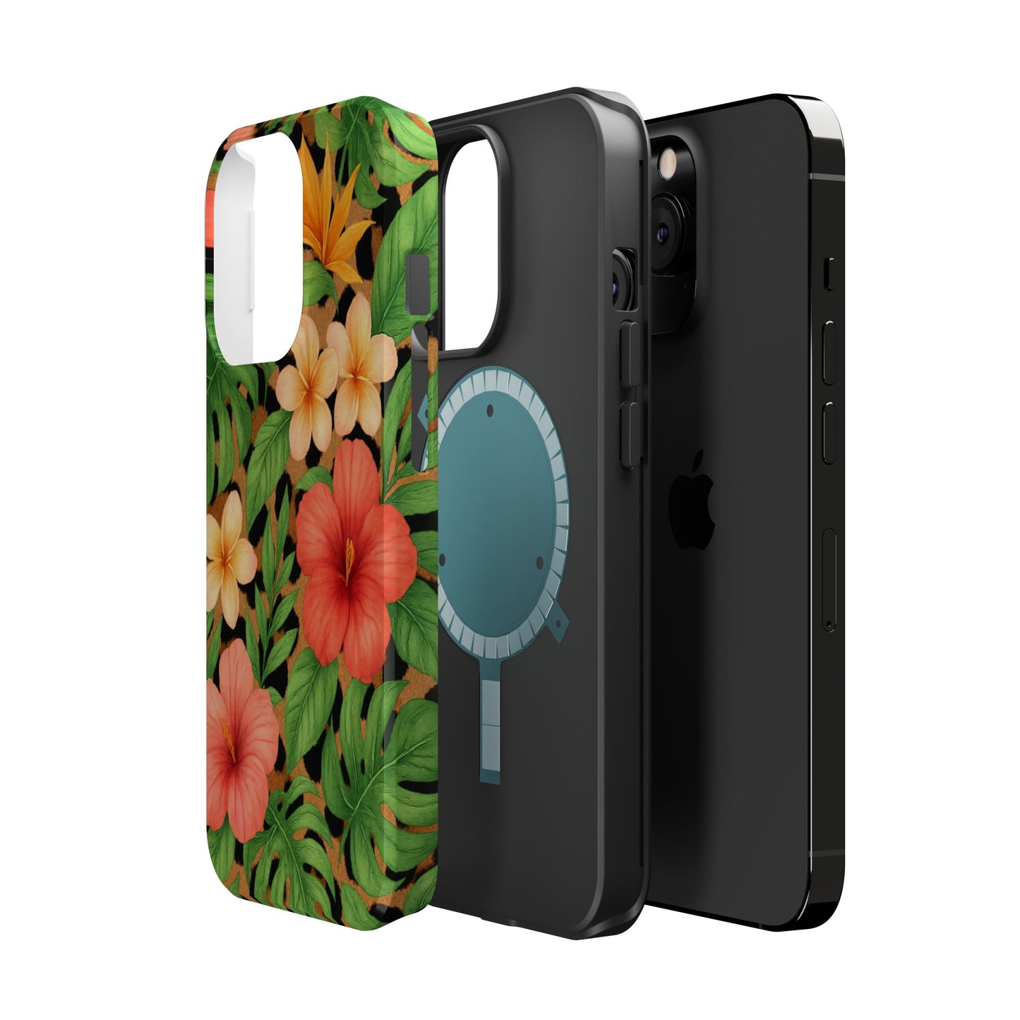 Tropical Floral Phone Case, Magnetic Tough Case for Summer Vibes, Gift for Nature Lovers, Phone Accessory for Travel, Tropical Decor