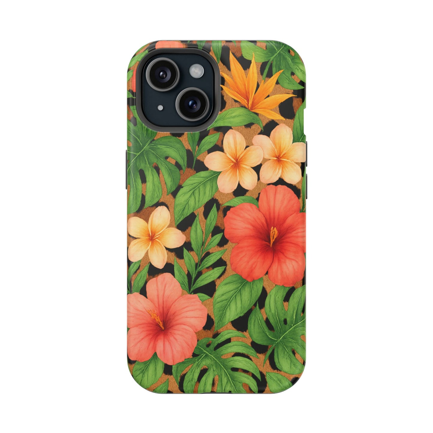 Tropical Floral Phone Case, Magnetic Tough Case for Summer Vibes, Gift for Nature Lovers, Phone Accessory for Travel, Tropical Decor