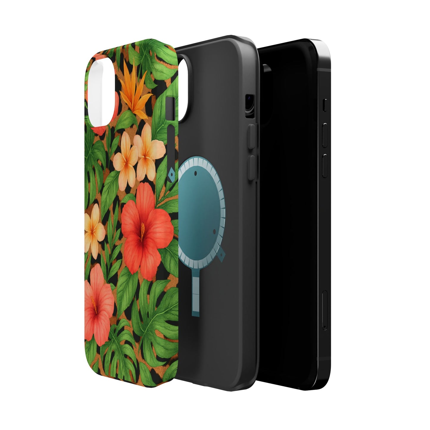 Tropical Floral Phone Case, Magnetic Tough Case for Summer Vibes, Gift for Nature Lovers, Phone Accessory for Travel, Tropical Decor