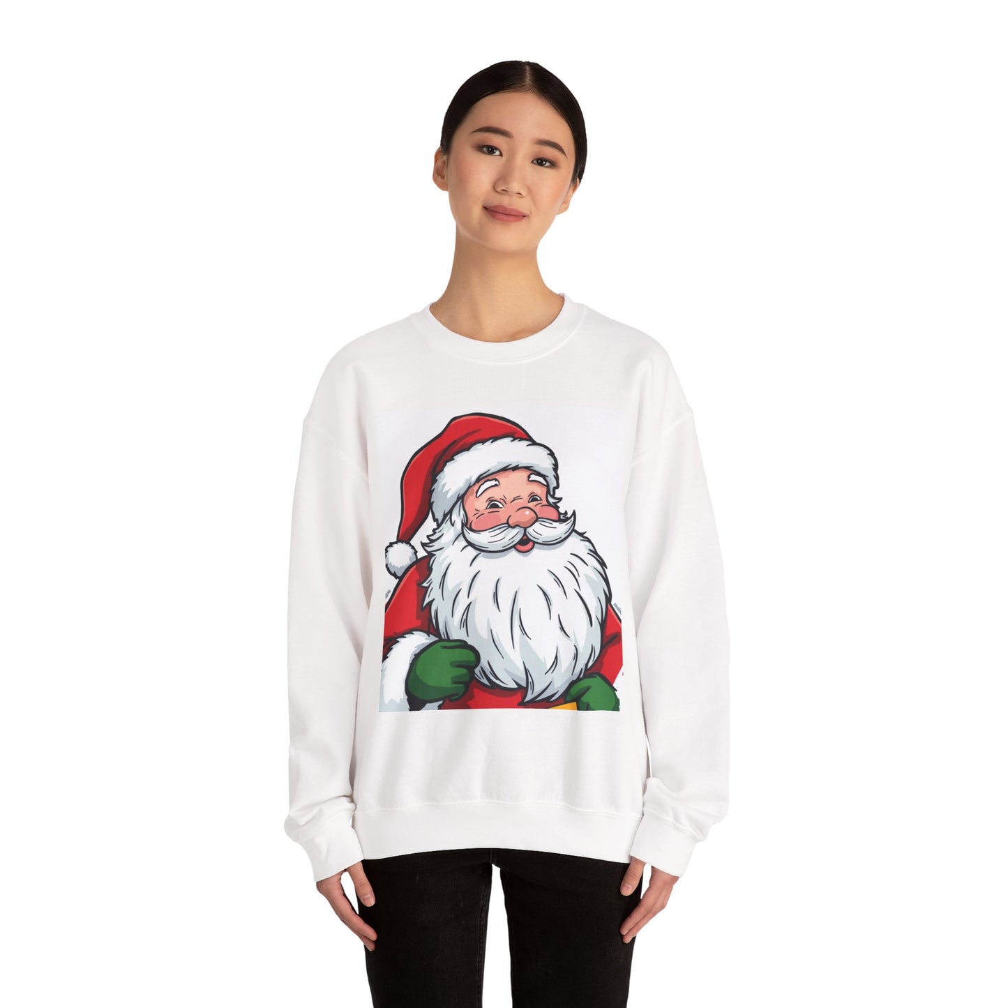 Santa Claus Graphic Sweatshirt - Vintage Merry Christmas Crewneck