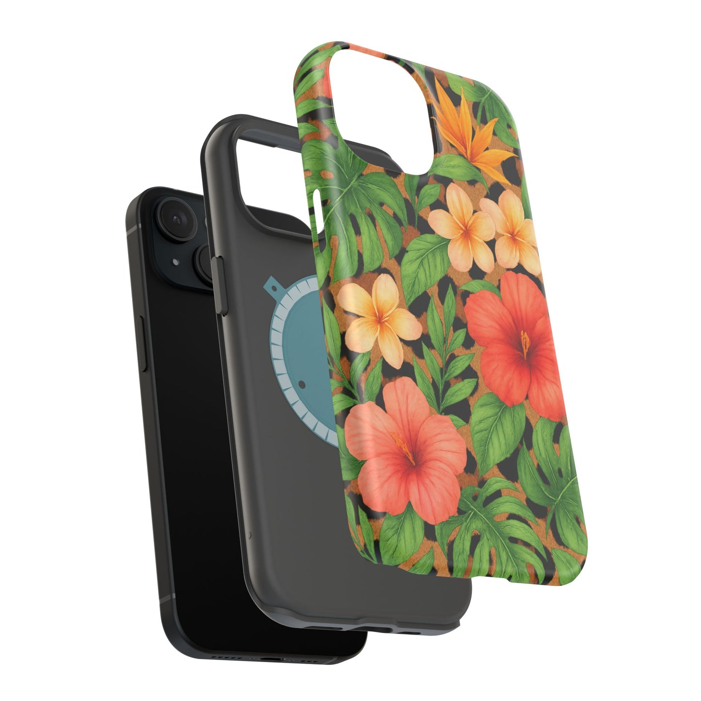 Tropical Floral Phone Case, Magnetic Tough Case for Summer Vibes, Gift for Nature Lovers, Phone Accessory for Travel, Tropical Decor