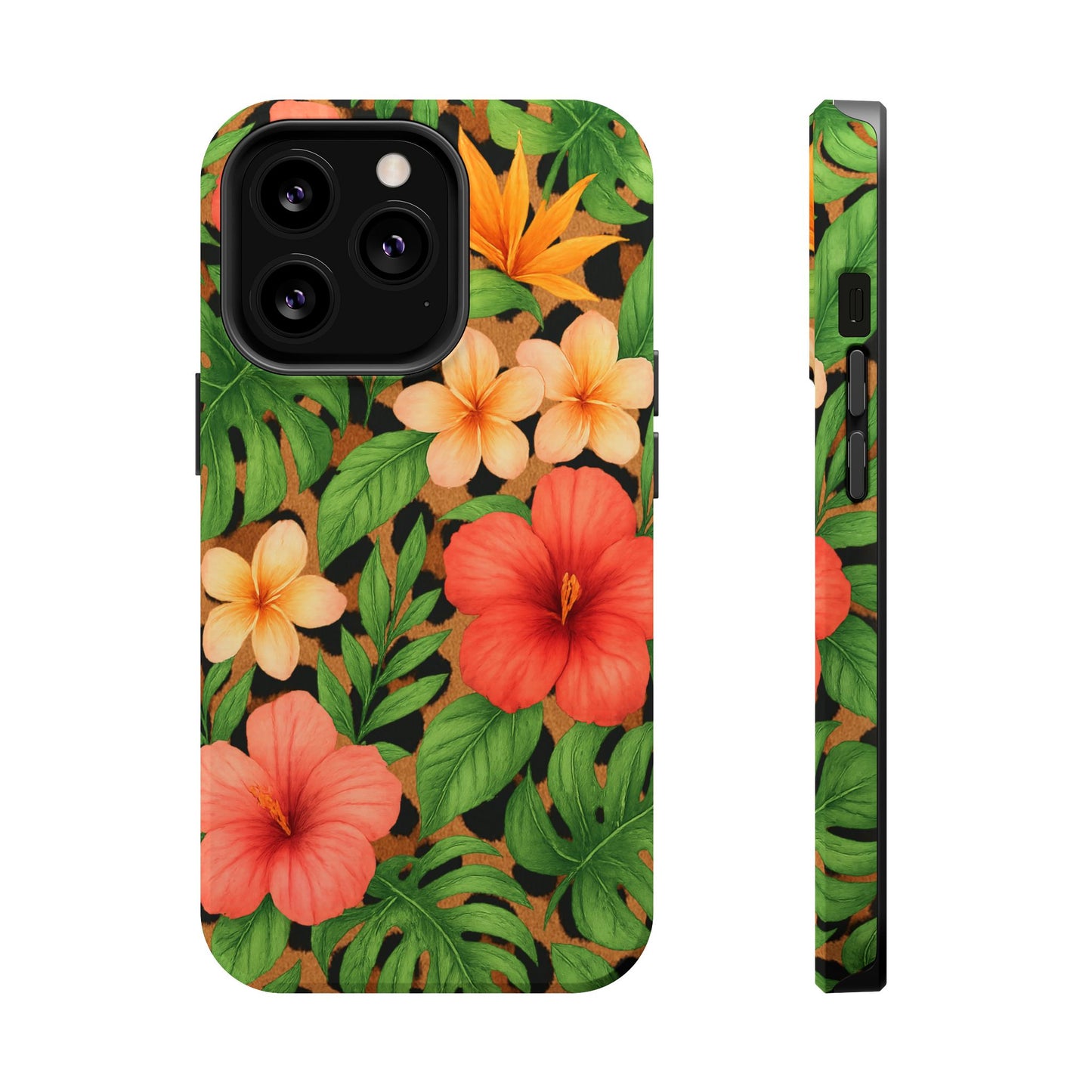 Tropical Floral Phone Case, Magnetic Tough Case for Summer Vibes, Gift for Nature Lovers, Phone Accessory for Travel, Tropical Decor