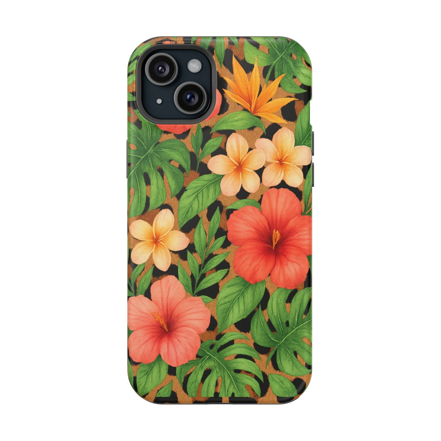 Tropical Floral Phone Case, Magnetic Tough Case for Summer Vibes, Gift for Nature Lovers, Phone Accessory for Travel, Tropical Decor