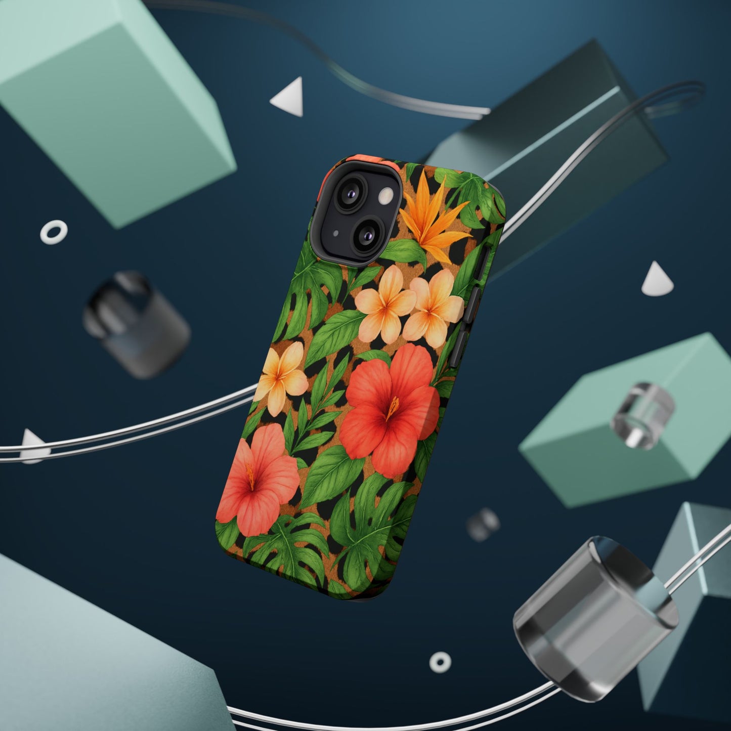 Tropical Floral Phone Case, Magnetic Tough Case for Summer Vibes, Gift for Nature Lovers, Phone Accessory for Travel, Tropical Decor