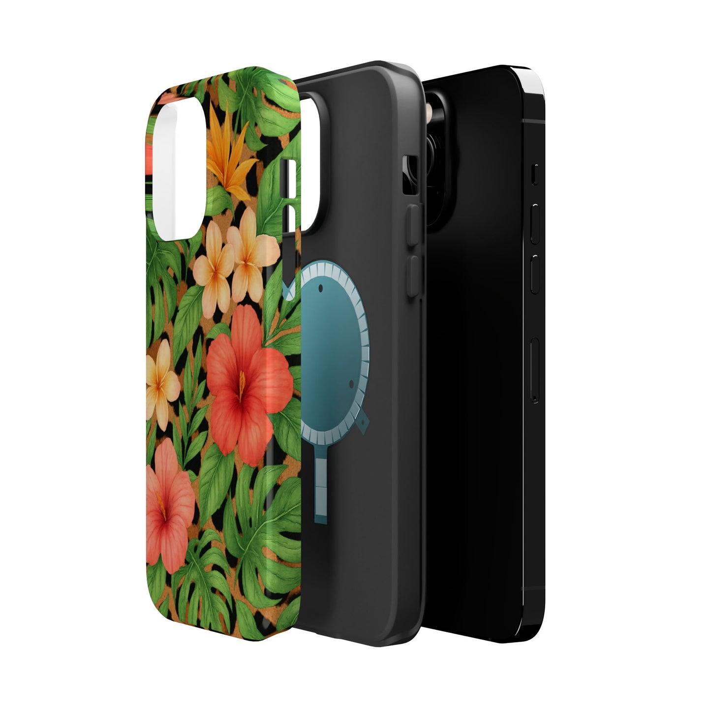 Tropical Floral Phone Case, Magnetic Tough Case for Summer Vibes, Gift for Nature Lovers, Phone Accessory for Travel, Tropical Decor