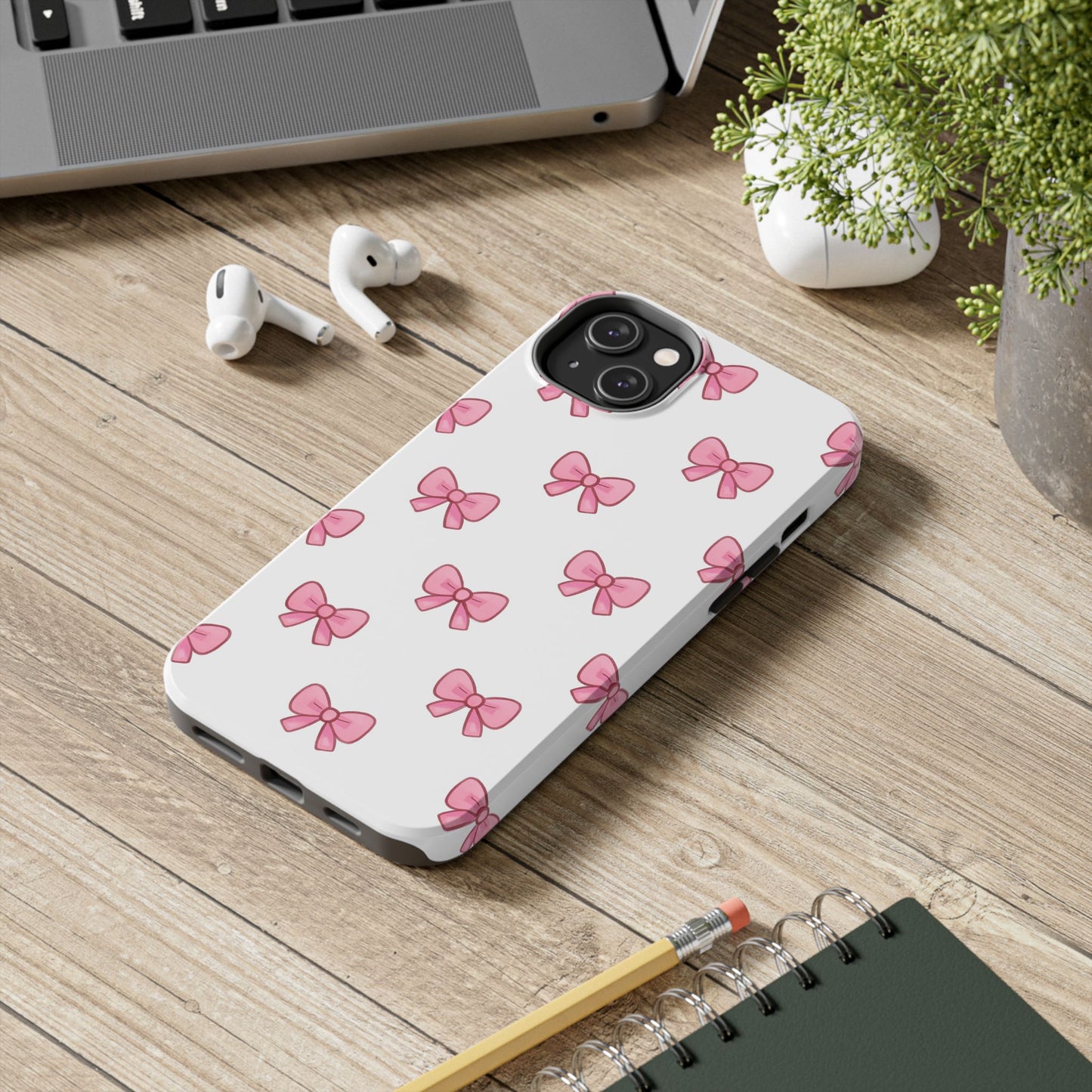 Cute Pink Bow Phone Cases, Tough Phone Cases for Girls, Stylish Phone Covers, Gift for Birthday or Special Occasion, Fashion Accessories