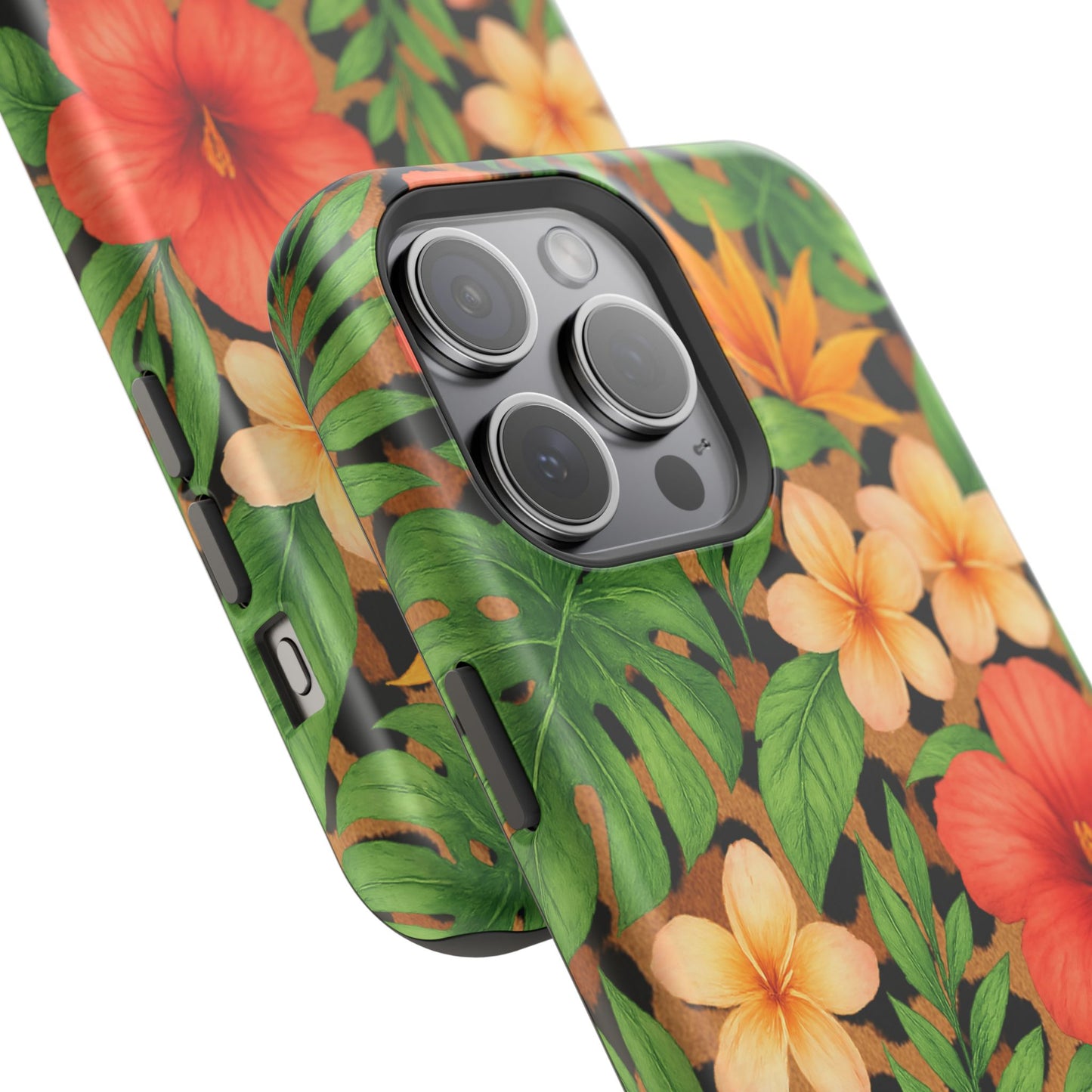 Tropical Floral Phone Case, Magnetic Tough Case for Summer Vibes, Gift for Nature Lovers, Phone Accessory for Travel, Tropical Decor