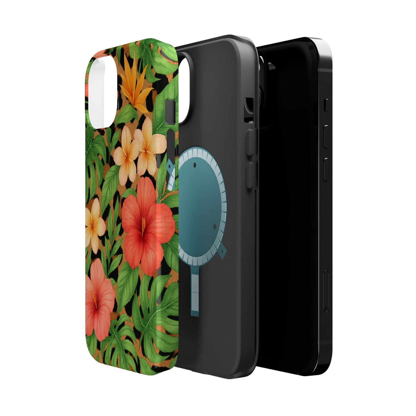 Tropical Floral Phone Case, Magnetic Tough Case for Summer Vibes, Gift for Nature Lovers, Phone Accessory for Travel, Tropical Decor