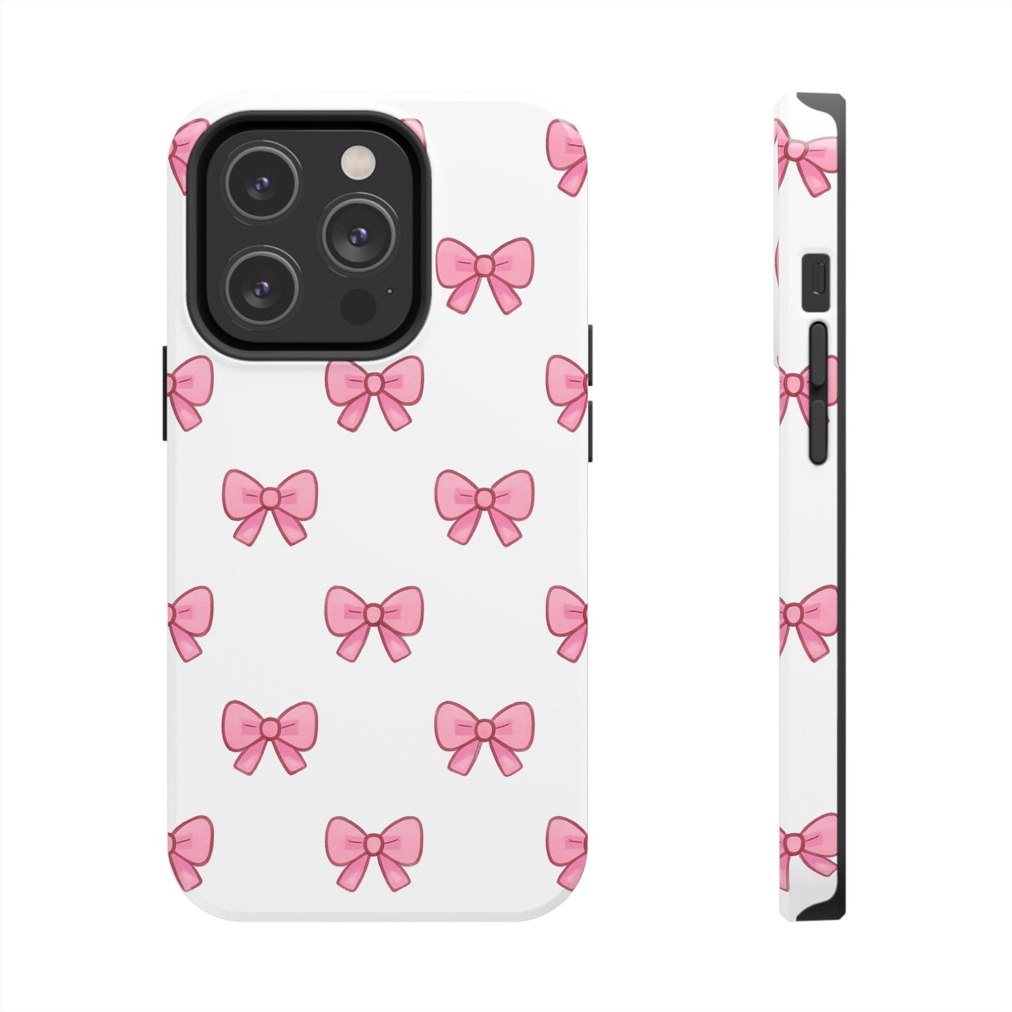 Cute Pink Bow Phone Cases, Tough Phone Cases for Girls, Stylish Phone Covers, Gift for Birthday or Special Occasion, Fashion Accessories