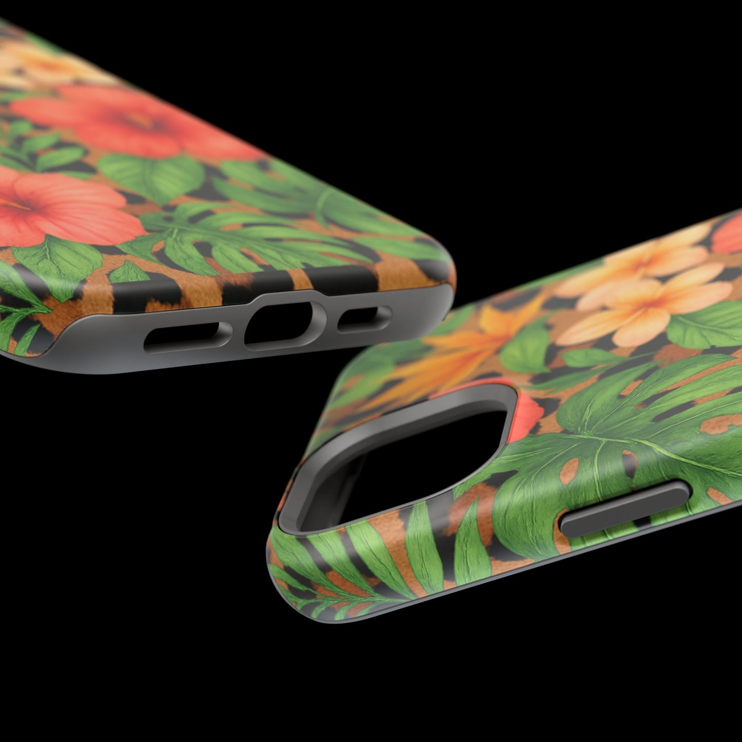 Tropical Floral Phone Case, Magnetic Tough Case for Summer Vibes, Gift for Nature Lovers, Phone Accessory for Travel, Tropical Decor