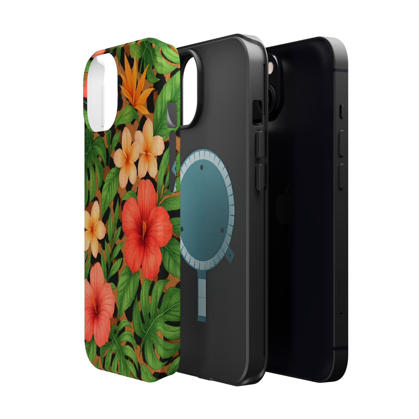 Tropical Floral Phone Case, Magnetic Tough Case for Summer Vibes, Gift for Nature Lovers, Phone Accessory for Travel, Tropical Decor