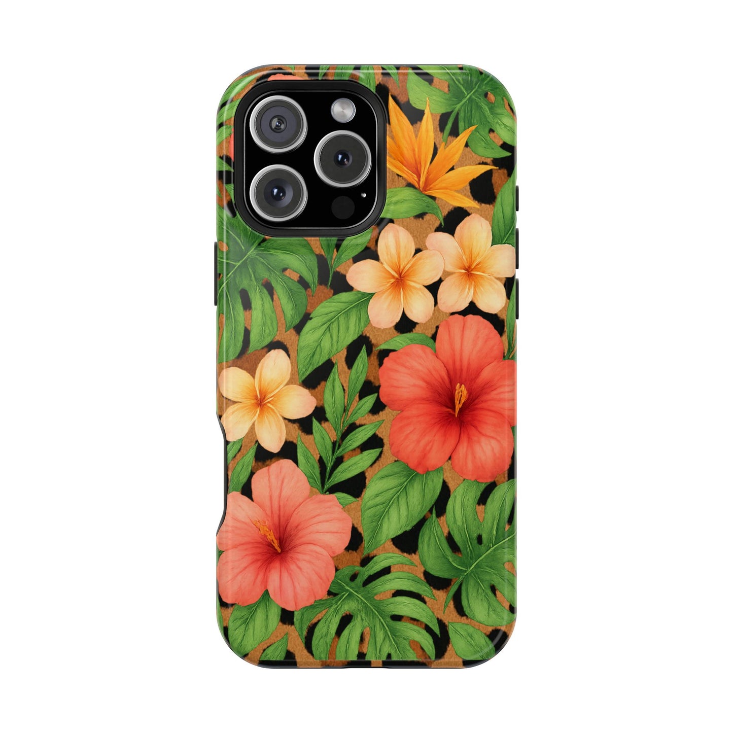 Tropical Floral Phone Case, Magnetic Tough Case for Summer Vibes, Gift for Nature Lovers, Phone Accessory for Travel, Tropical Decor