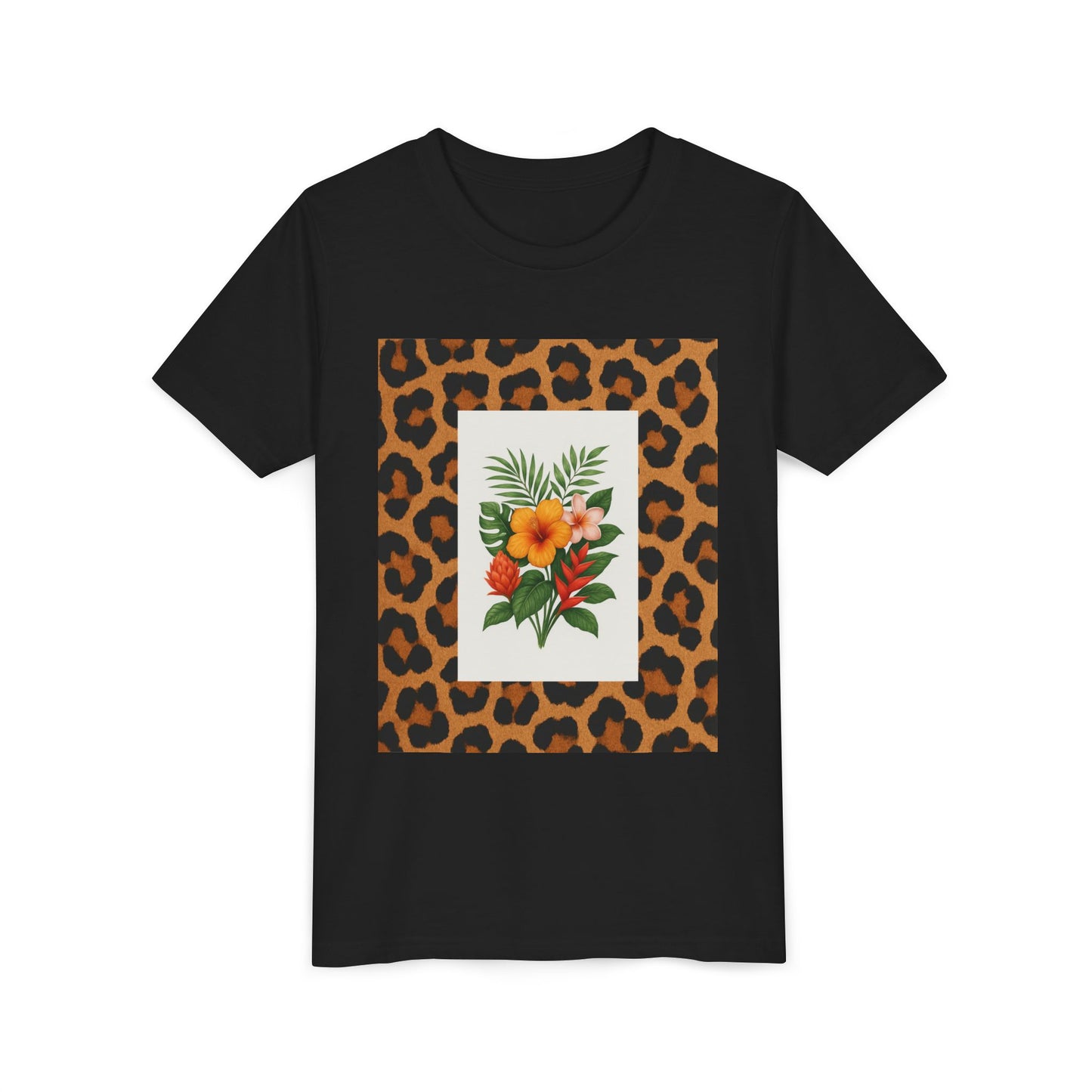 Copy of Tropical Leopard Print T-Shirt, Unisex Tee, Floral Graphic Shirt, Casual Wear, Summer Outfit, Gift for Nature Lovers