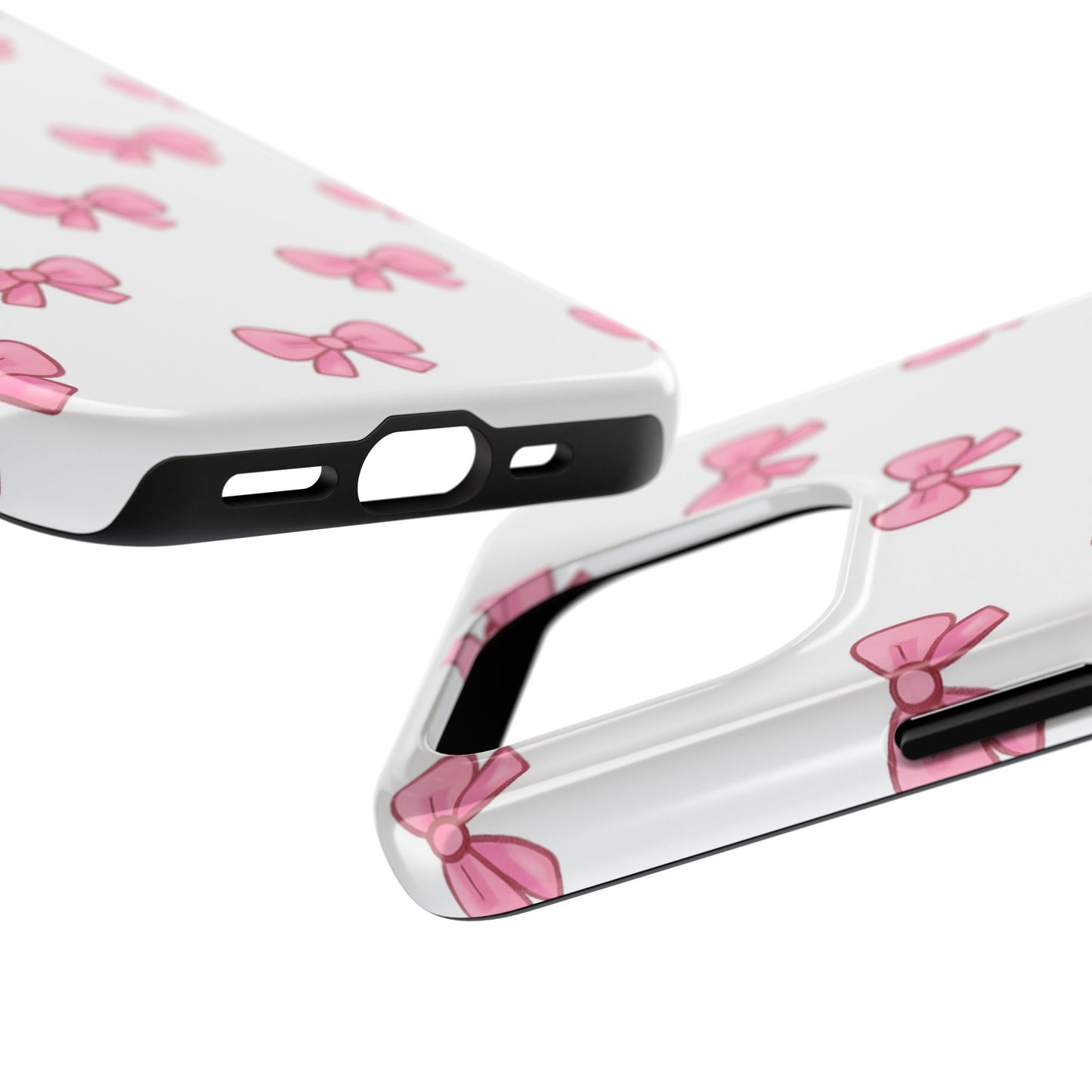 Cute Pink Bow Phone Cases, Tough Phone Cases for Girls, Stylish Phone Covers, Gift for Birthday or Special Occasion, Fashion Accessories