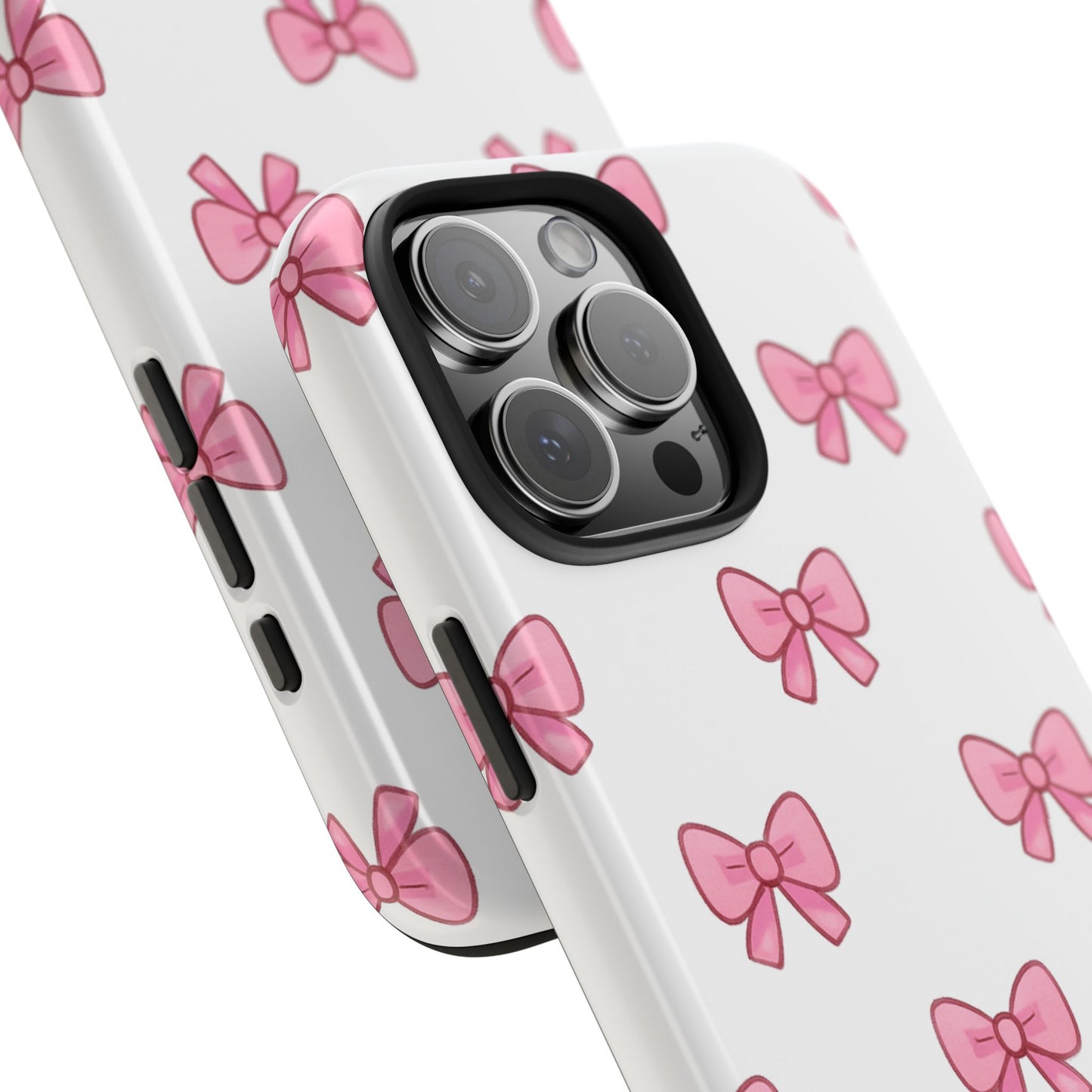 Cute Pink Bow Phone Cases, Tough Phone Cases for Girls, Stylish Phone Covers, Gift for Birthday or Special Occasion, Fashion Accessories