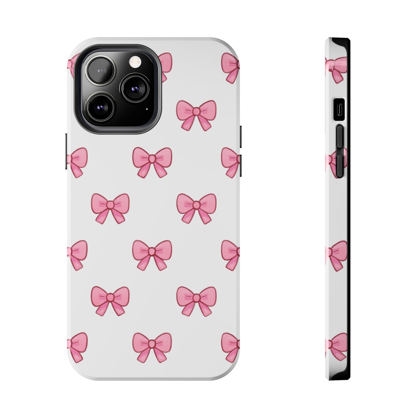 Cute Pink Bow Phone Cases, Tough Phone Cases for Girls, Stylish Phone Covers, Gift for Birthday or Special Occasion, Fashion Accessories
