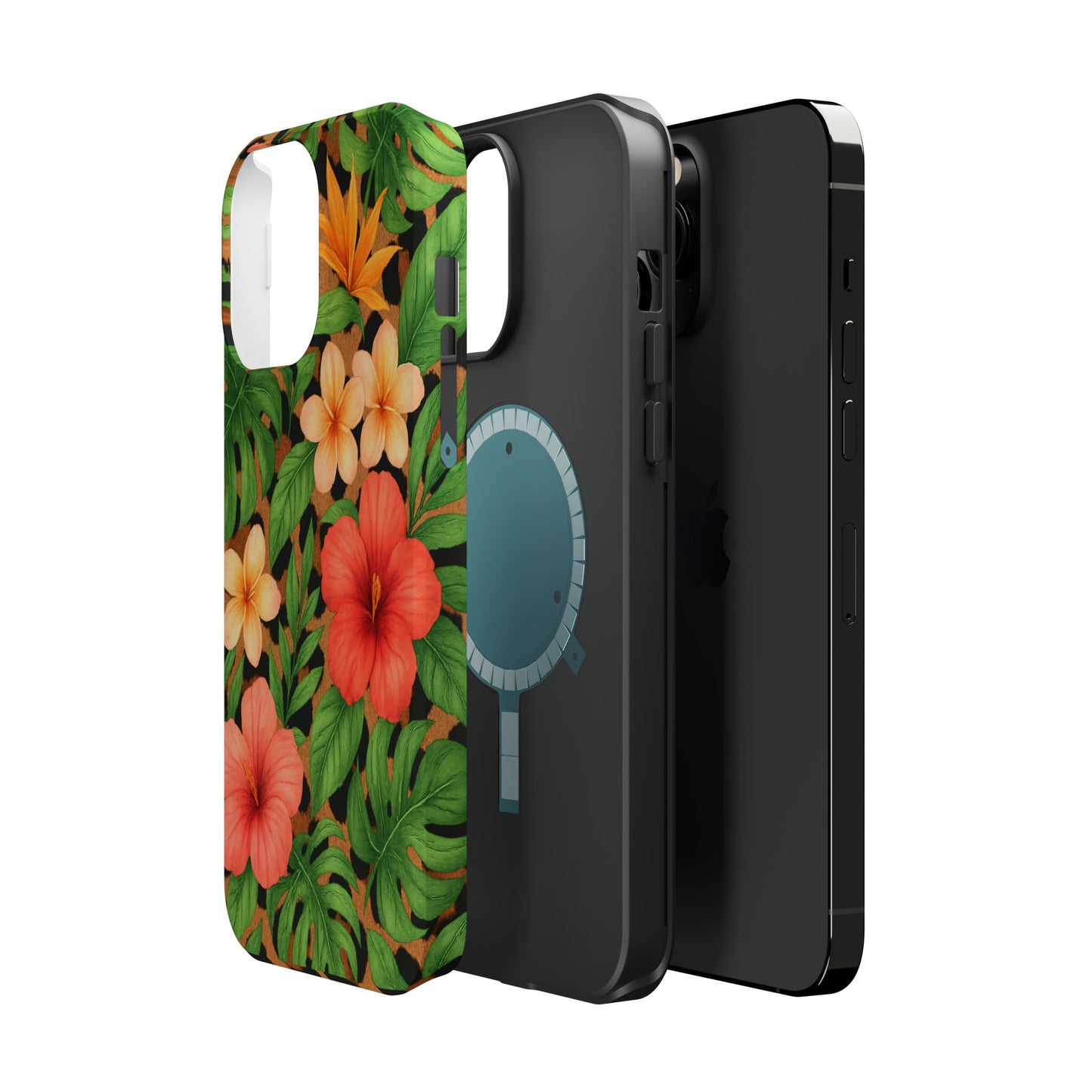 Tropical Floral Phone Case, Magnetic Tough Case for Summer Vibes, Gift for Nature Lovers, Phone Accessory for Travel, Tropical Decor