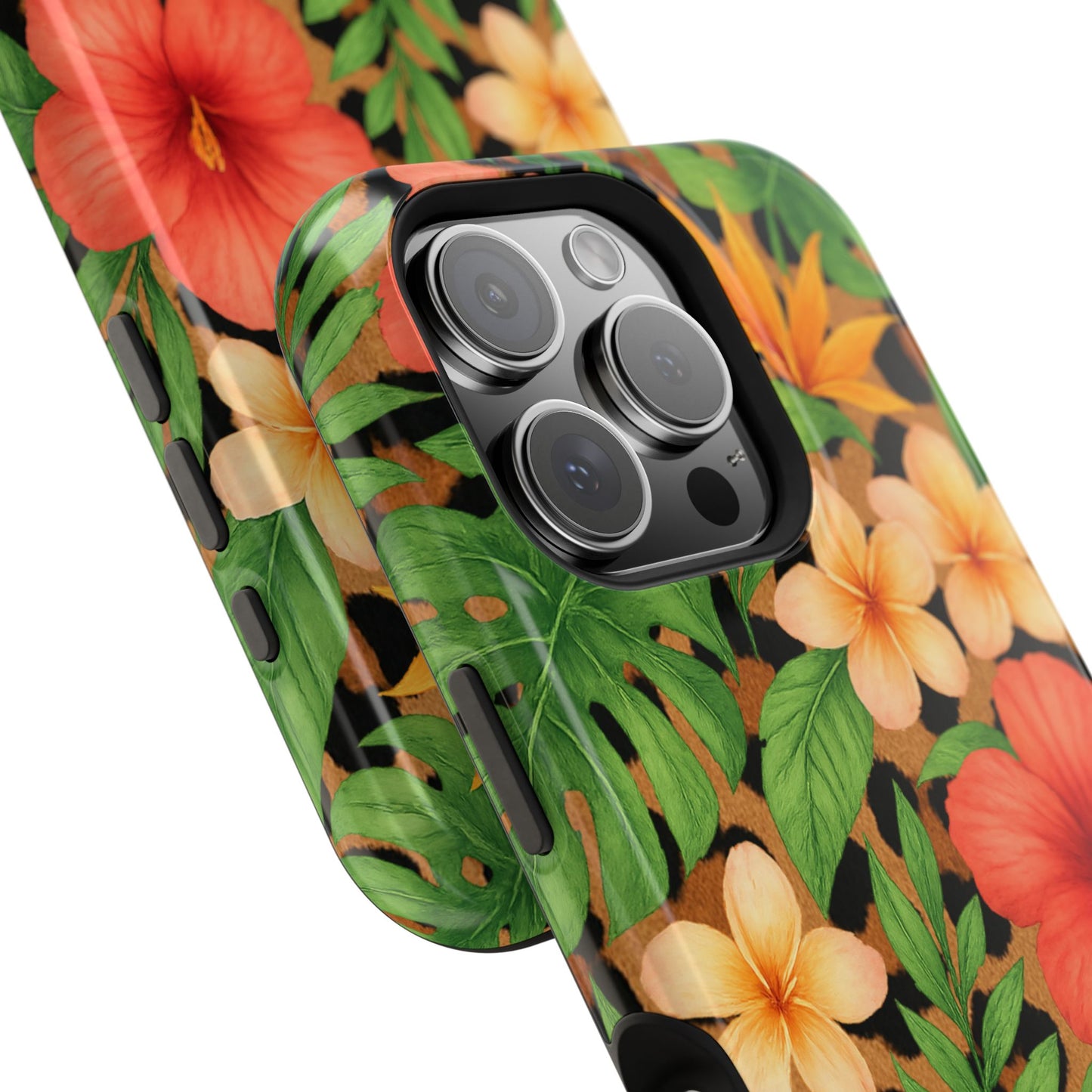 Tropical Floral Phone Case, Magnetic Tough Case for Summer Vibes, Gift for Nature Lovers, Phone Accessory for Travel, Tropical Decor